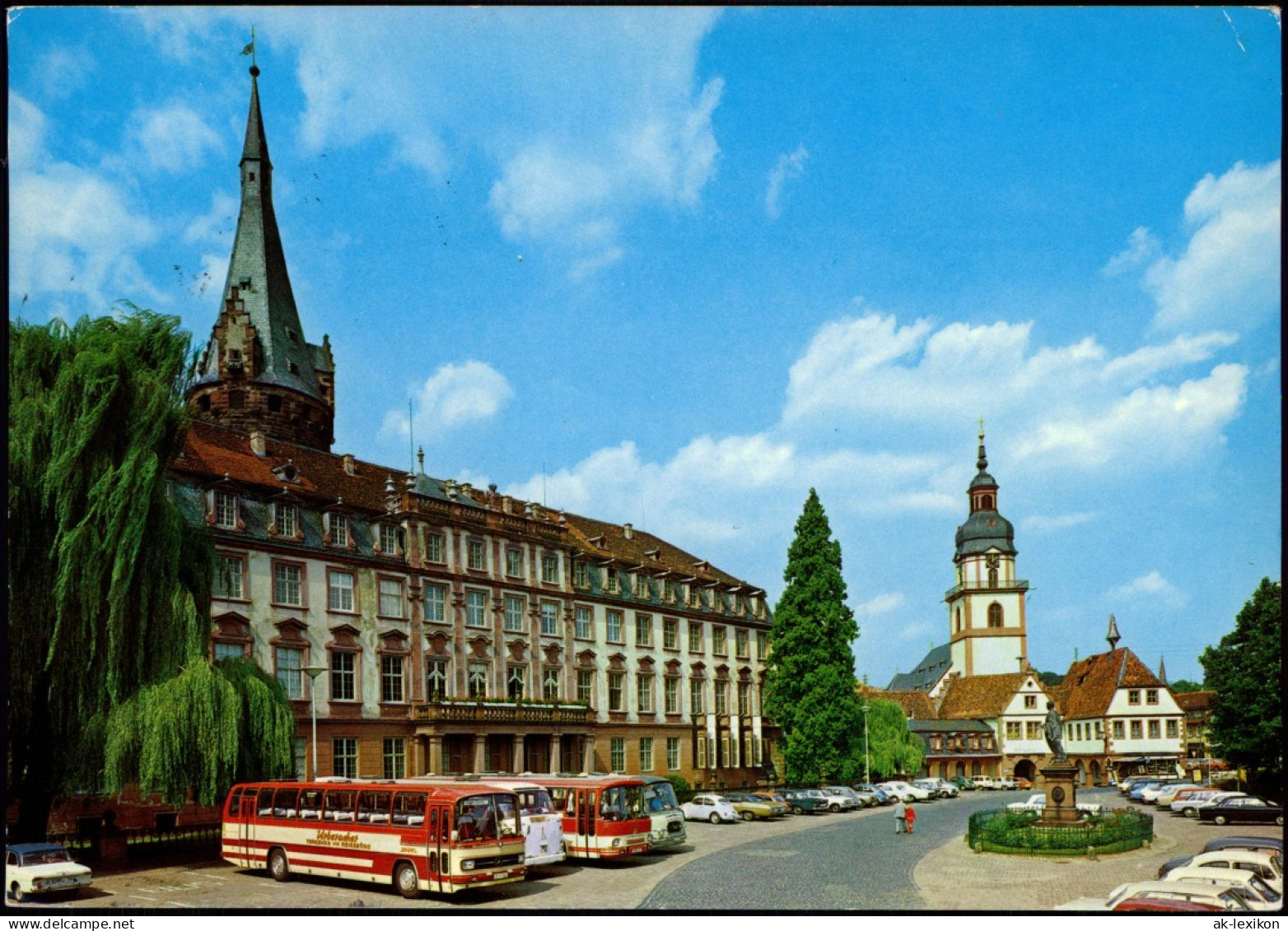 Ansichtskarte Erbach (Odenwald) Schloss (Castle), Mecedes Bus 1980 - Erbach