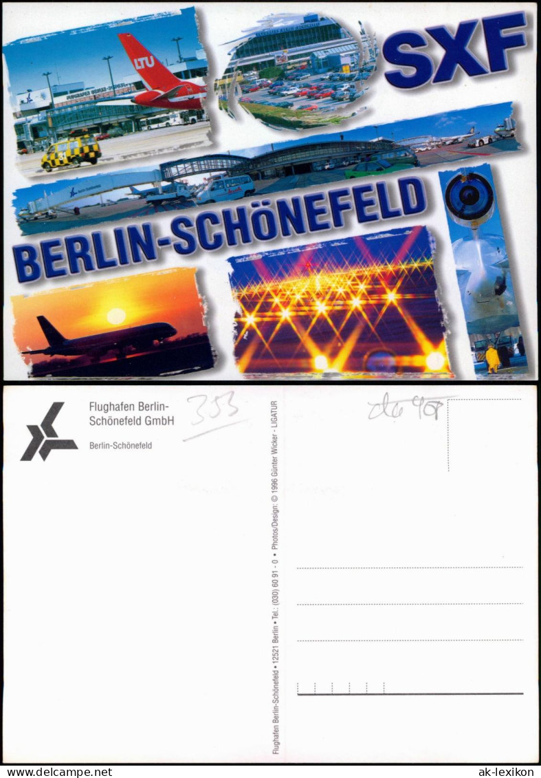 Schönefeld-Berlin Flughafen Mehrbildkarte Airport Multi-View-Postcard 2000 - Schoenefeld