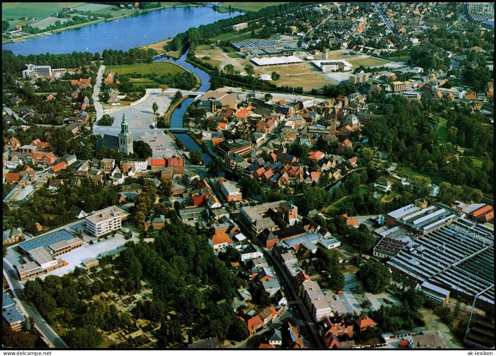 Ansichtskarte Nordhorn Luftbild Totalansicht Vom Flugzeug Aus 1980 - Nordhorn