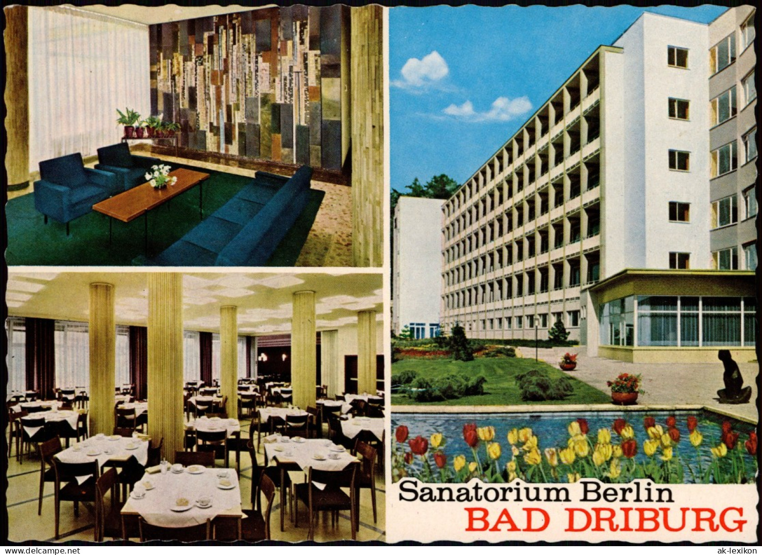 Ansichtskarte Bad Driburg 3 Bild Sanatorium Berlin Mit Innenansichten 1966 - Bad Driburg