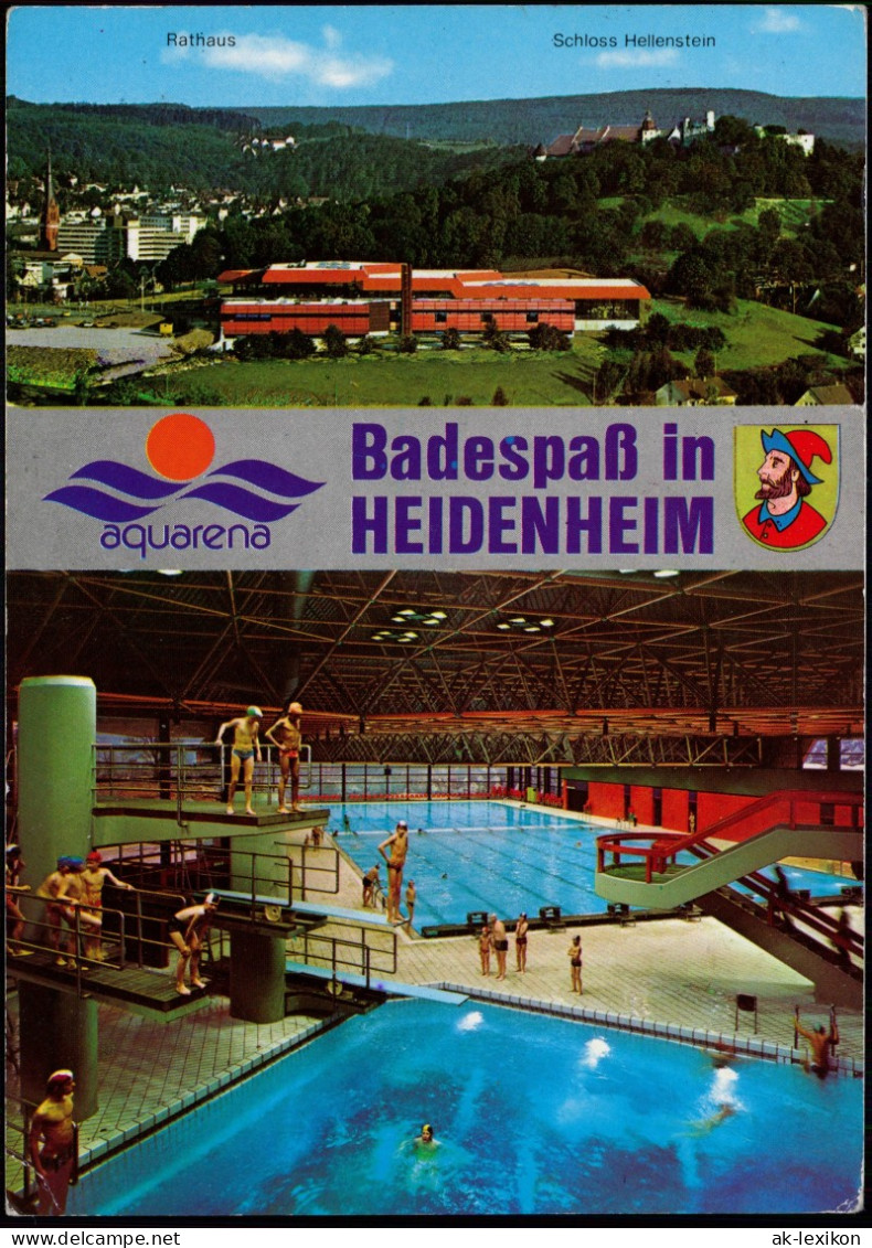 Ansichtskarte Heidenheim An Der Brenz Schwimmhalle - Innnen Und Außen 1984 - Heidenheim