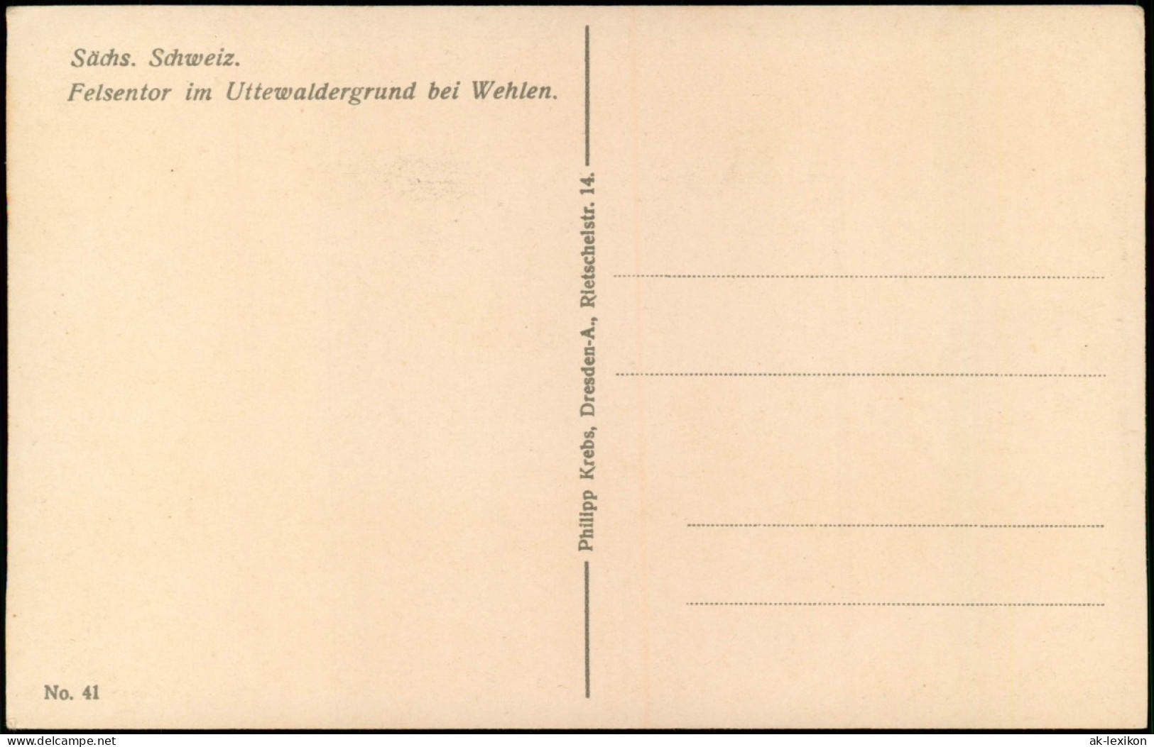 Ansichtskarte Wehlen Felsentor Im Uttewaldergrund 1912 - Wehlen