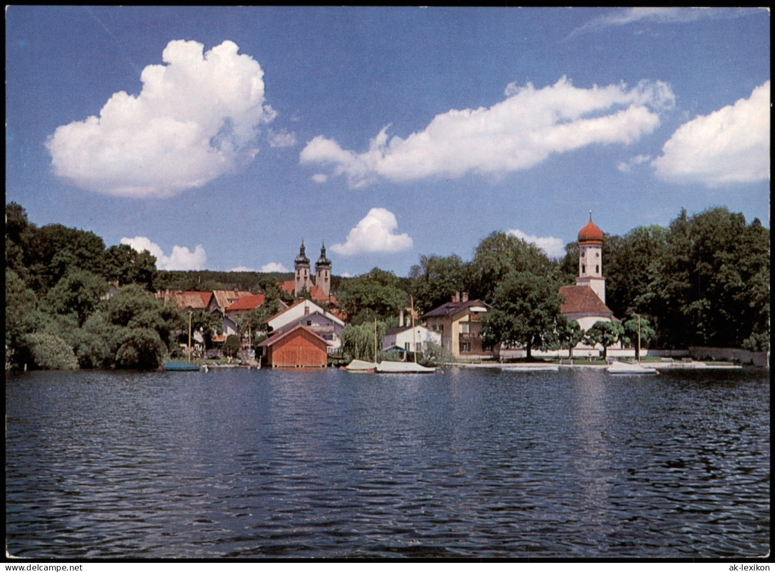 Ansichtskarte Tutzing Blick Vom See Auf Die Stadt, Bootshäuser 1982 - Tutzing