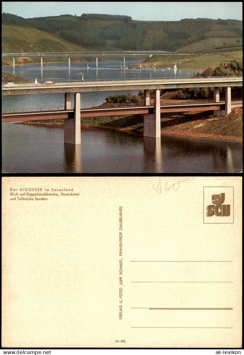 Attendorn Blick Auf Doppelstockbrücke, Dumicketal Und Talbrücke Sondern 1980 - Attendorn