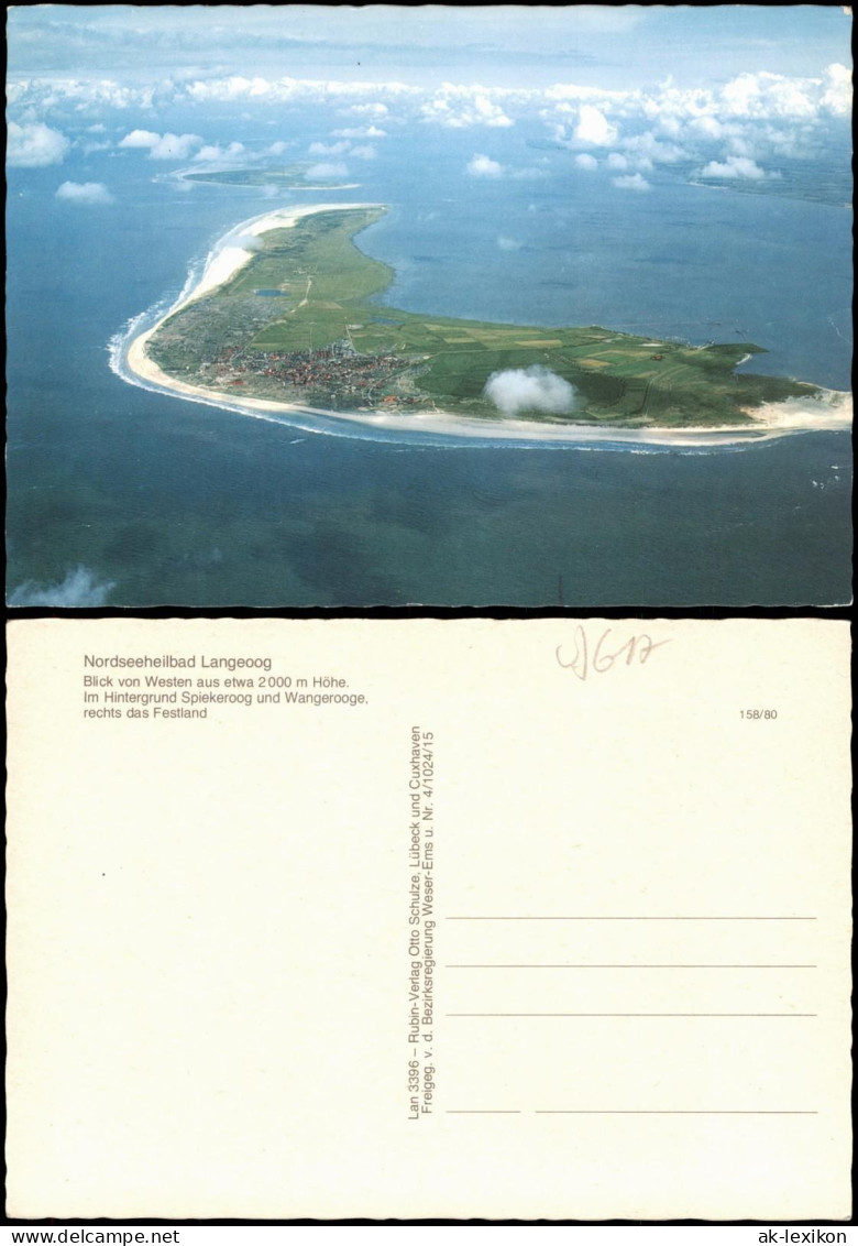 Ansichtskarte Langeoog Luftbild Aus Großer Höhe 1980 - Langeoog