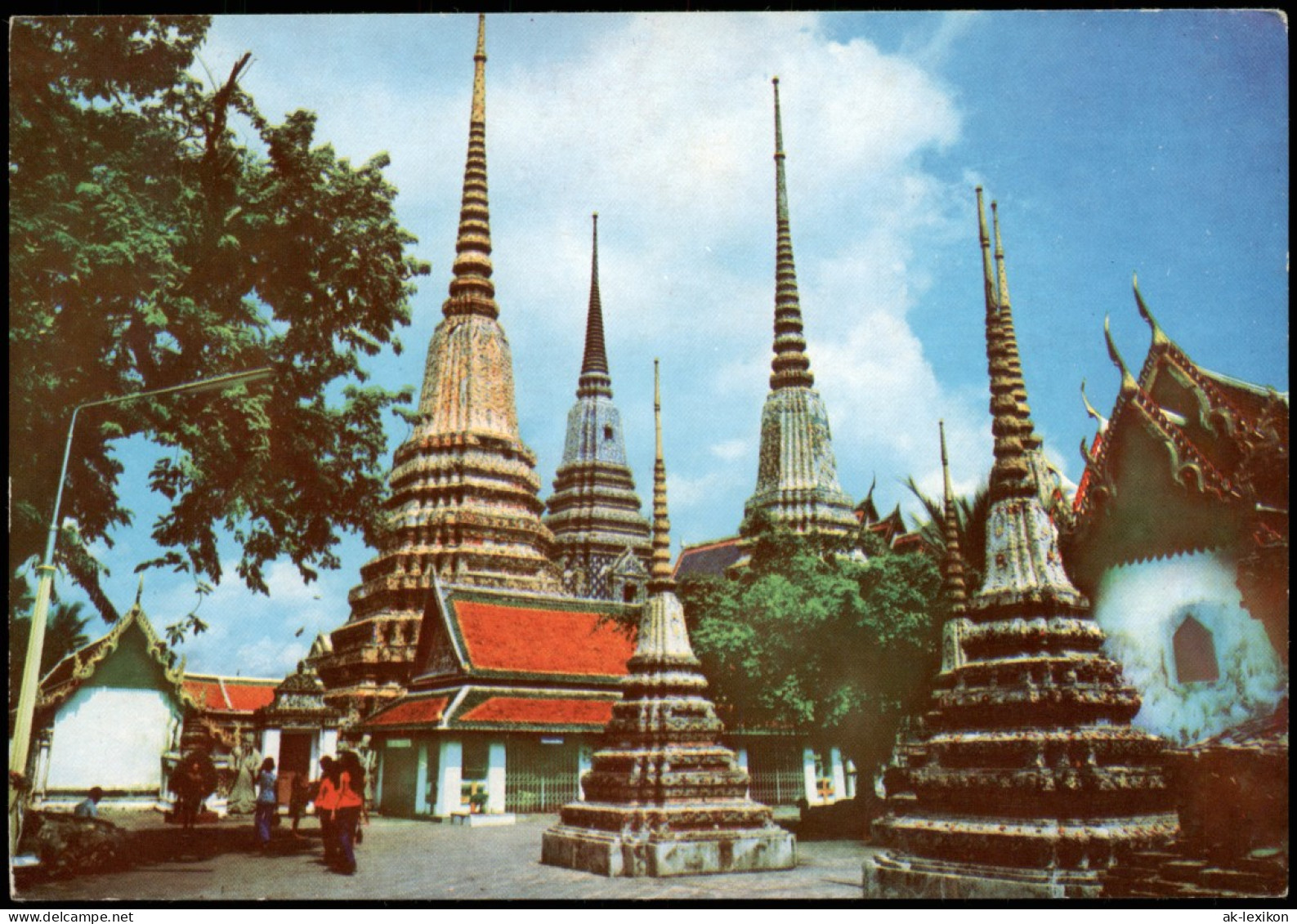 Postcard Bangkok Compound Of Wat Po Tempel Anlage 1970 - Tailandia