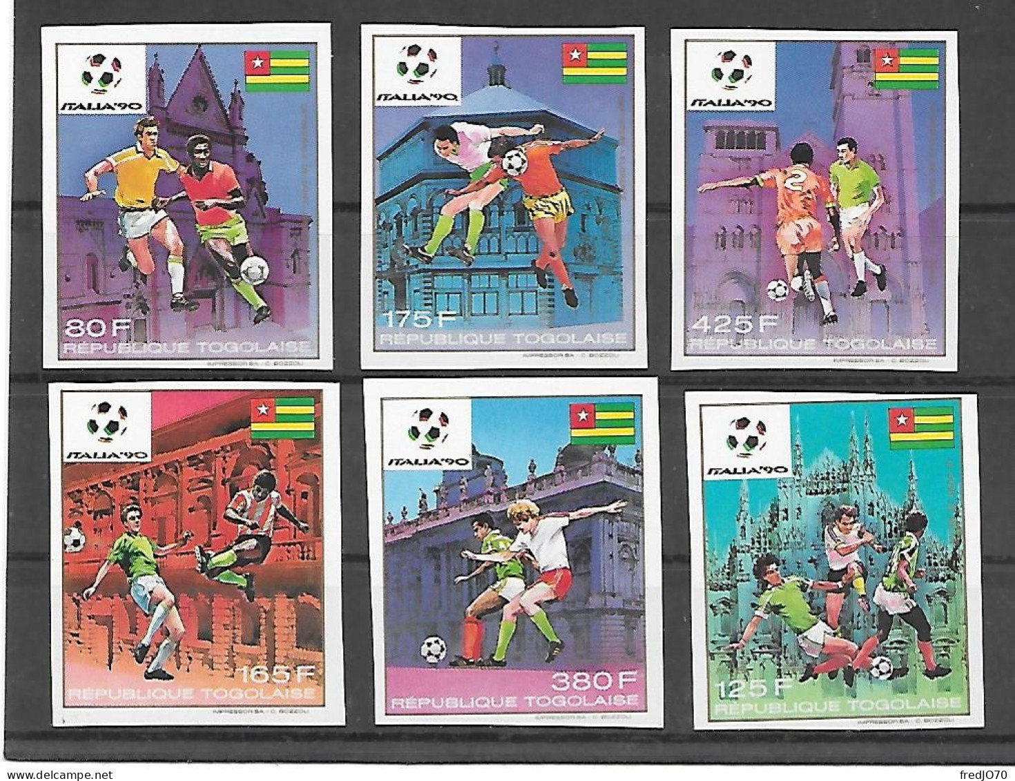Togo Série Complète Non Dentelé Imperf Football CM 90 ** - 1990 – Italien
