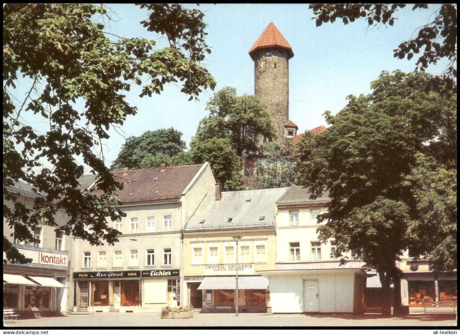 Ansichtskarte Auerbach (Vogtland) Blick Vom Friedensplatz Zum Schlossturm 1983 - Auerbach (Vogtland)