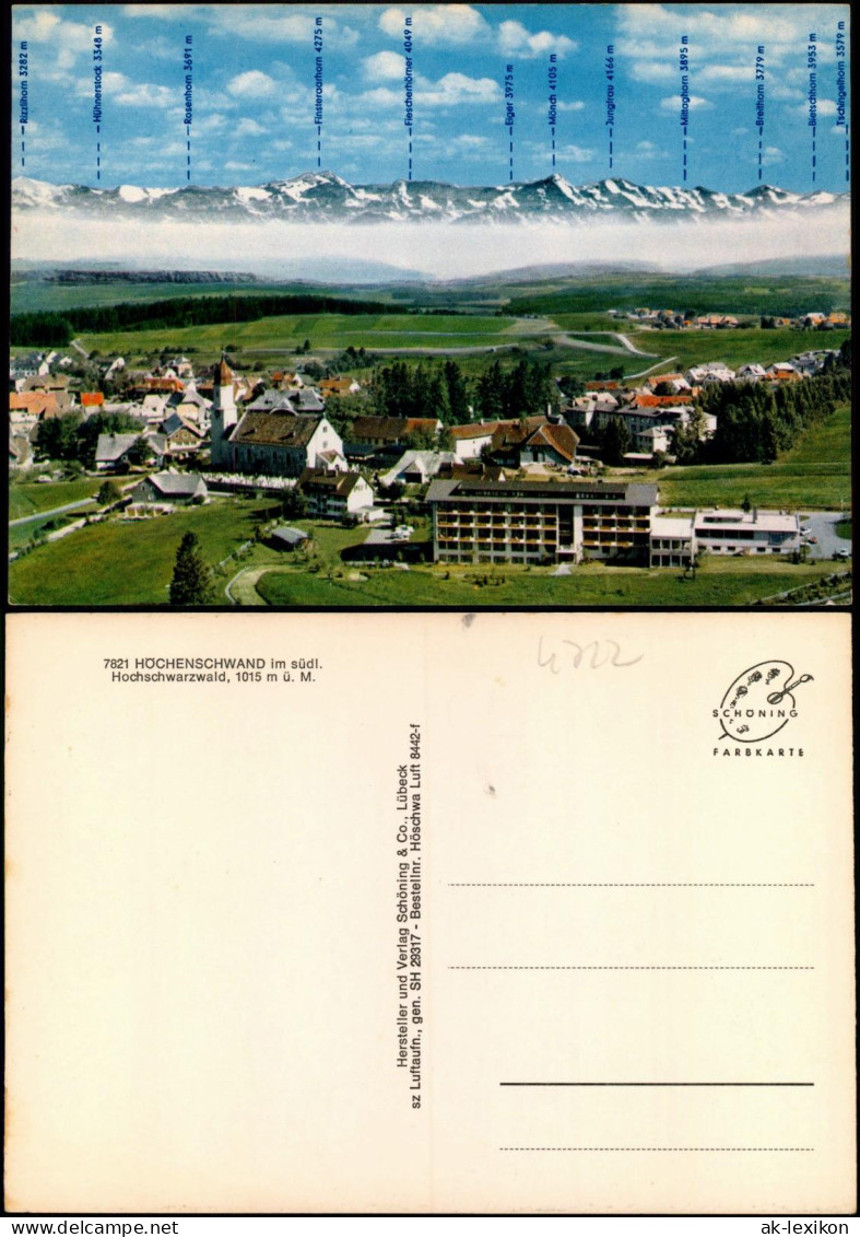 Ansichtskarte Höchenschwand Luftbild Ort Im Hochschwarzwald 1970 - Hoechenschwand
