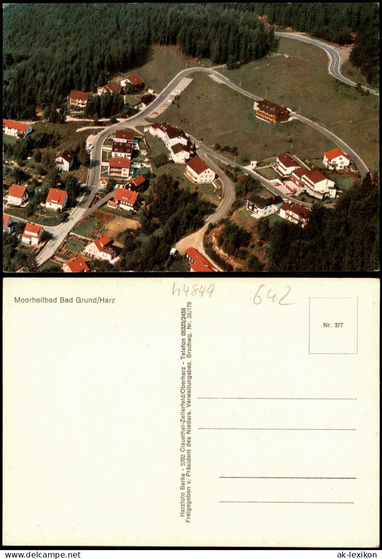 Ansichtskarte Bad Grund (Harz) Luftbild Luftaufnahme Wohngebiet 1975 - Bad Grund