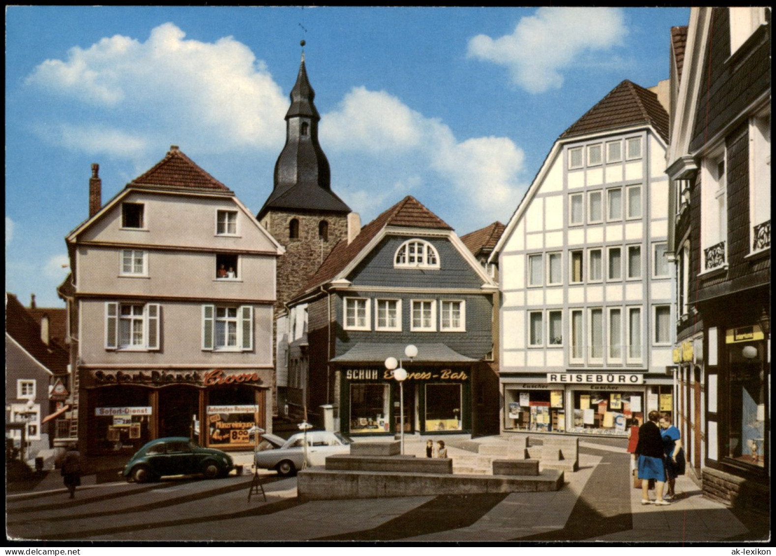 Hattingen Obermarkt, Geschäfte Reisebüro, Autos Ua. VW Käfer 1970 - Hattingen