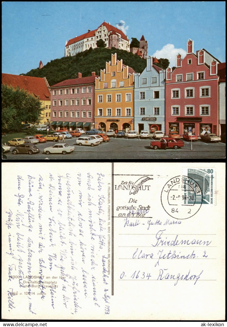 Landshut Dreifaltigkeitsplatz Und Burg Trausnitz, Autos U.a. VW Käfer 1993 - Landshut