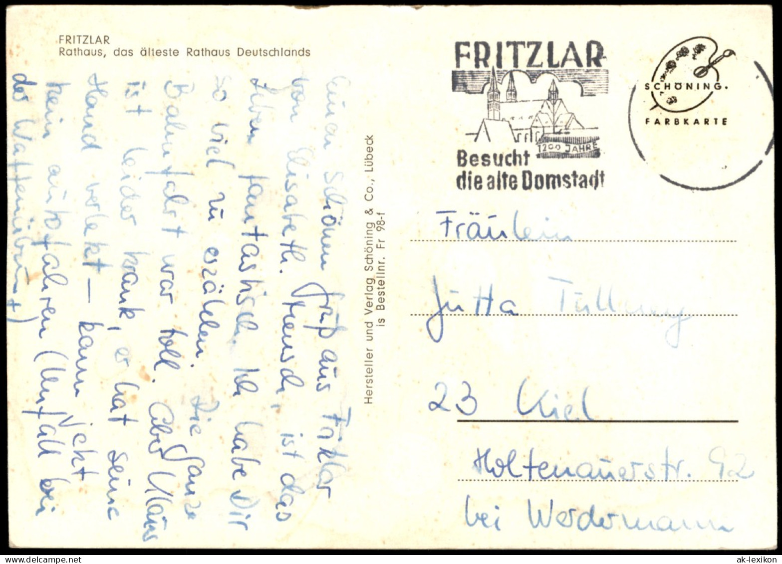 Ansichtskarte Fritzlar Straßen Partie Am Rathaus 1965 - Fritzlar
