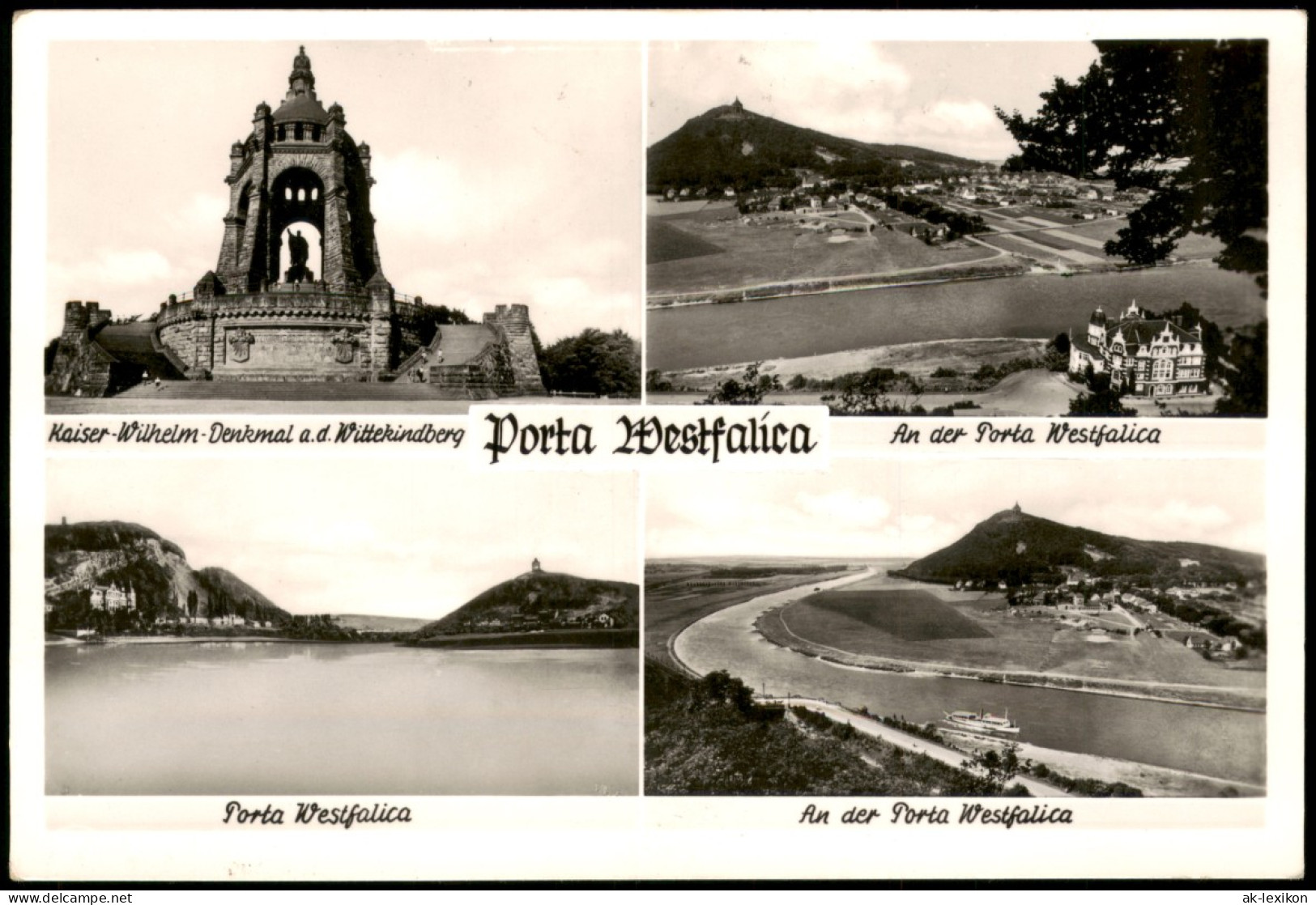 Ansichtskarte Porta Westfalica Mehrbildkarte Mit 4 Ortsansichten 1960 - Porta Westfalica