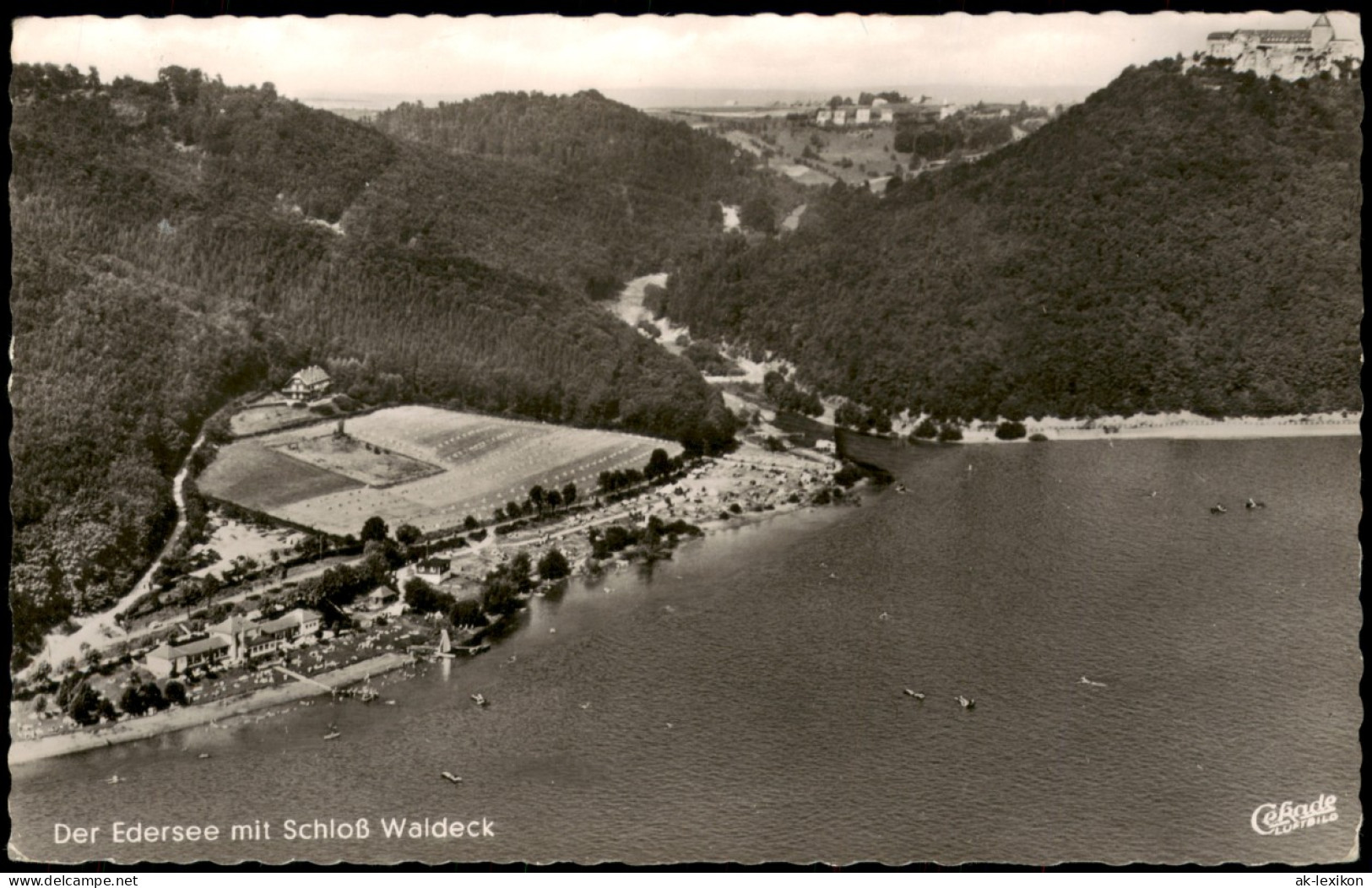 Waldeck (am Edersee) Der Edersee Mit Schloß Waldeck Luftbild 1956 - Waldeck