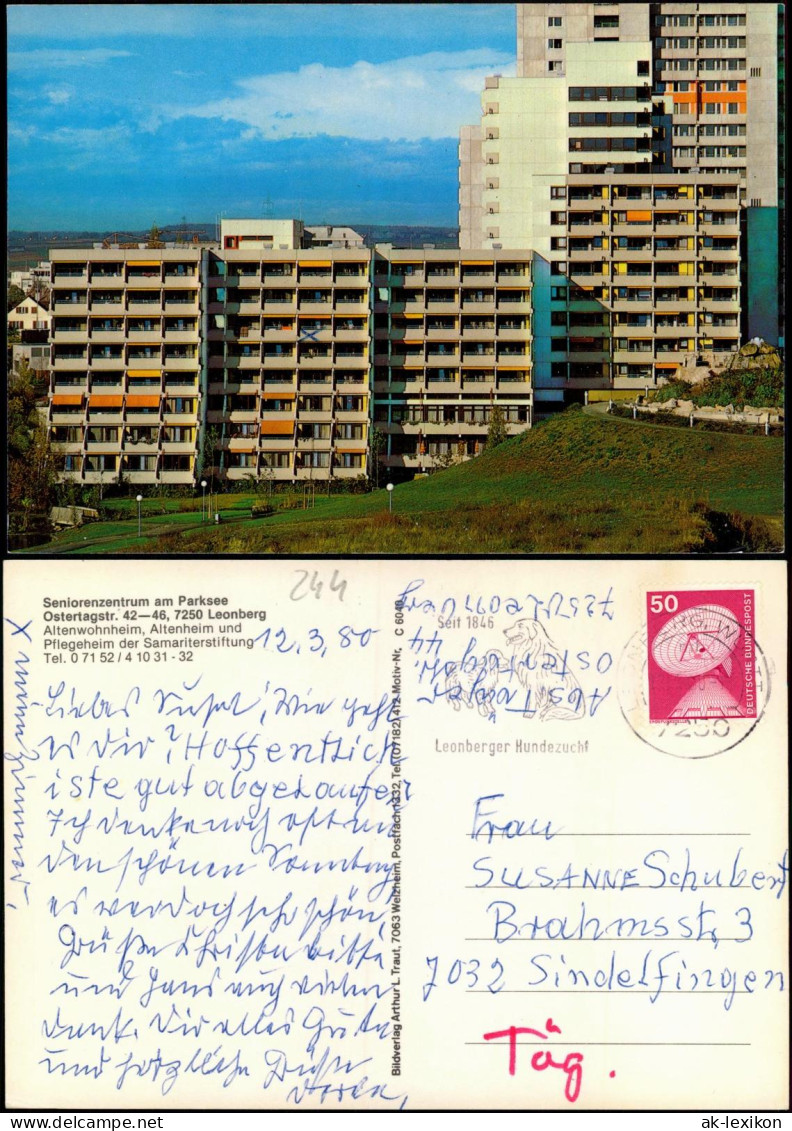 Ansichtskarte Leonberg Seniorenzentrum Am Parksee 1980 - Leonberg
