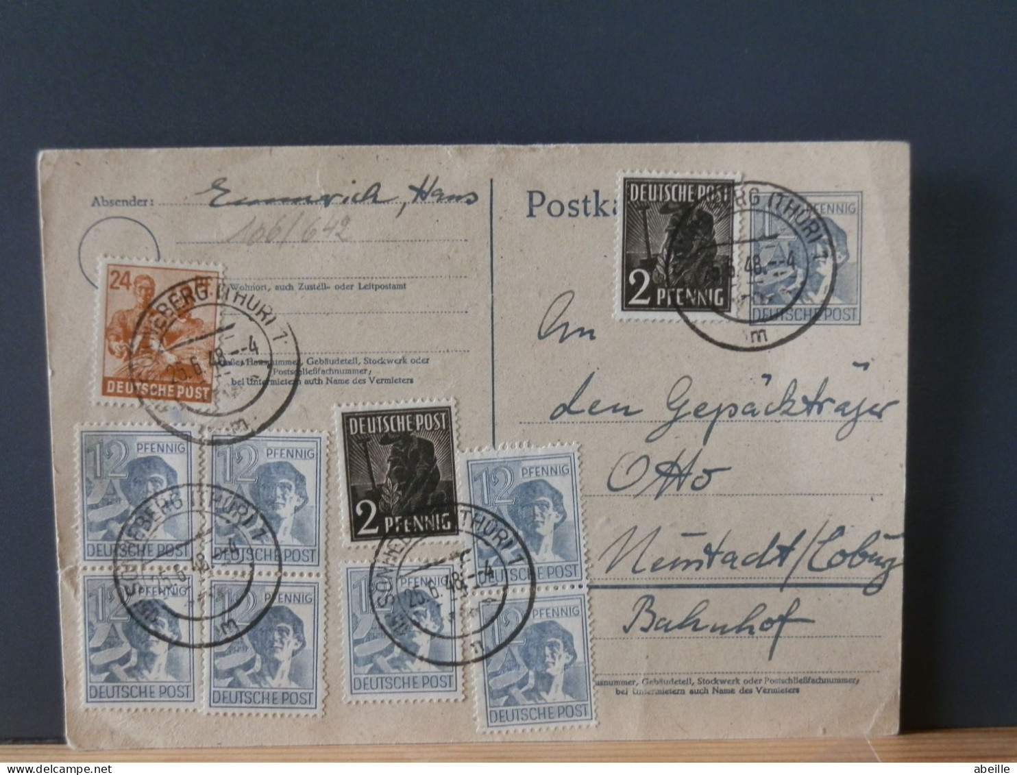 106/642    PC   GERMANY  1948     STAMPS ALLIIERTE BESETZUNG - Ganzsachen