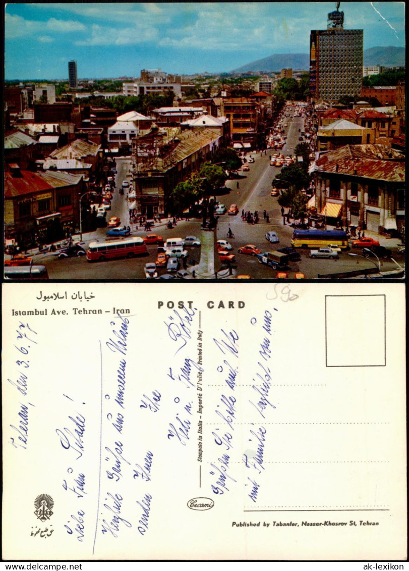 Postcard Teheran Panorama-Ansicht, Istambul Ave, Iran Postcard 1977 - Iran