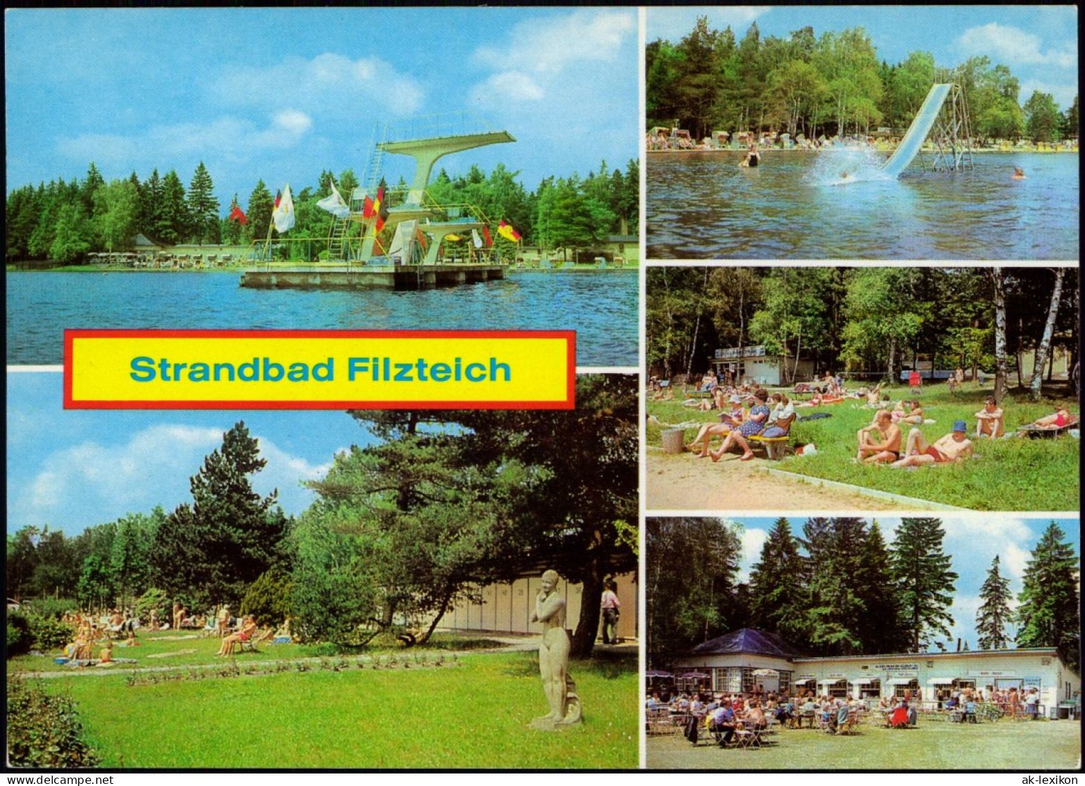 Schneeberg (Erzgebirge) Strandbad Filzteich Mit Sprungturm Und Gaststätte 1986 - Schneeberg