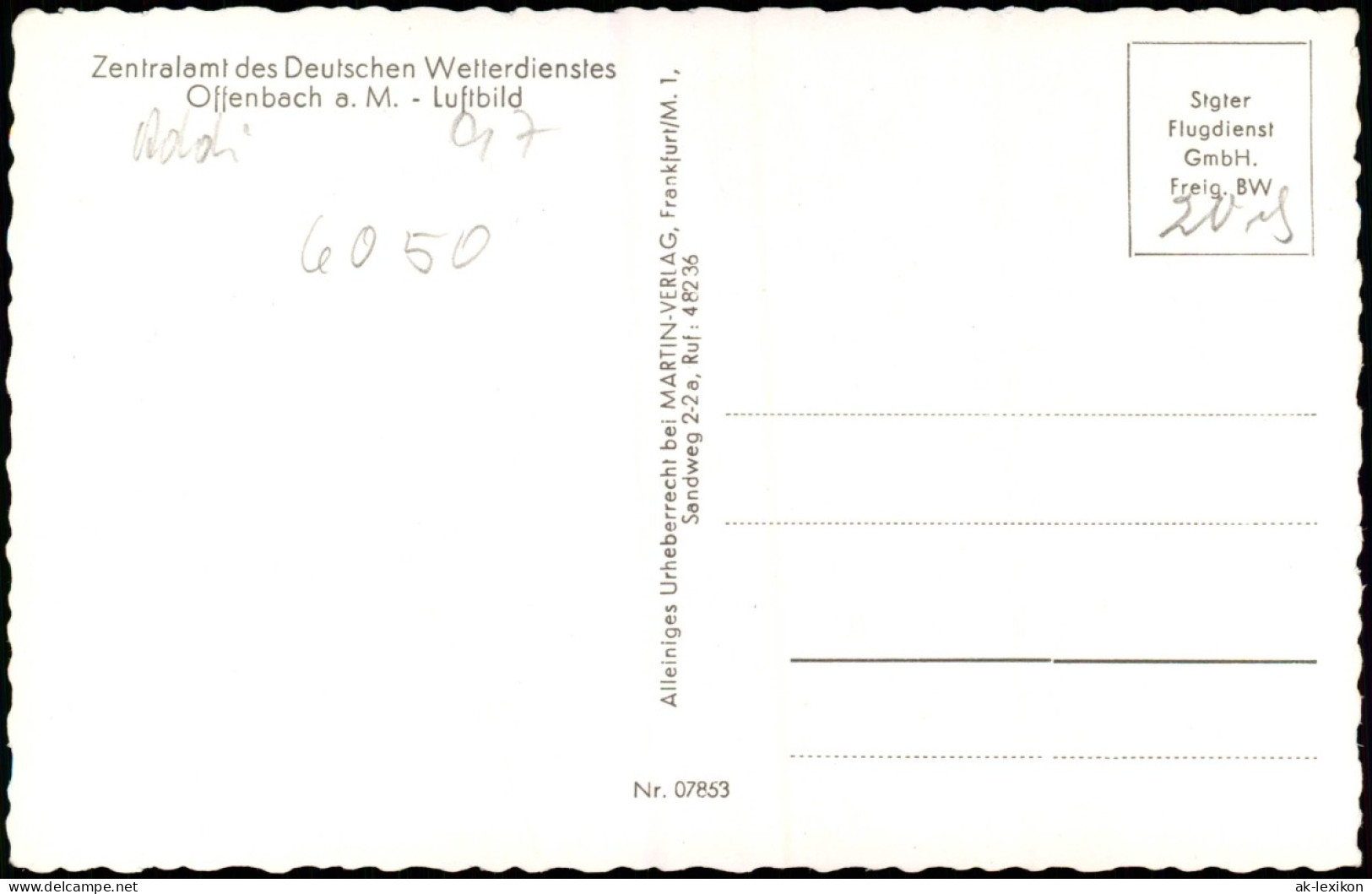 Offenbach (Main) Luftbild Zentralamt Des Deutschen Wetterdienstes 1961 - Offenbach