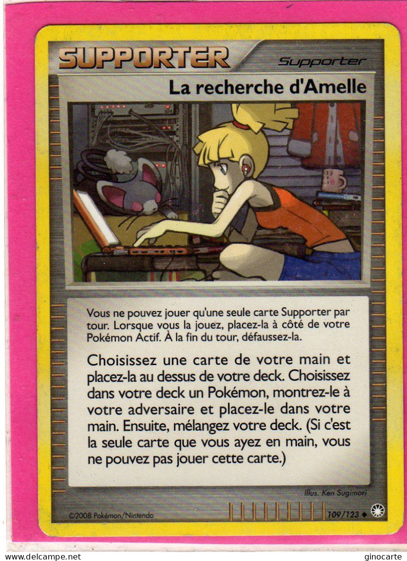 Carte Pokemon 2008 Diamant Et Perle Tresor Mysterieux 109/123 La Recherche D'amelle Occasion - Diamant Und Perl