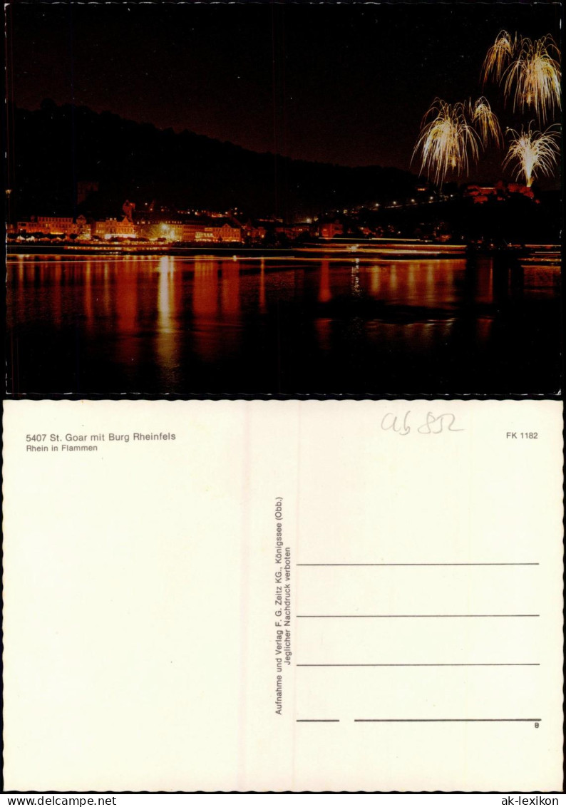 Ansichtskarte Sankt Goar Burgruine Rheinfels Rhein In Flammen 1970 - St. Goar