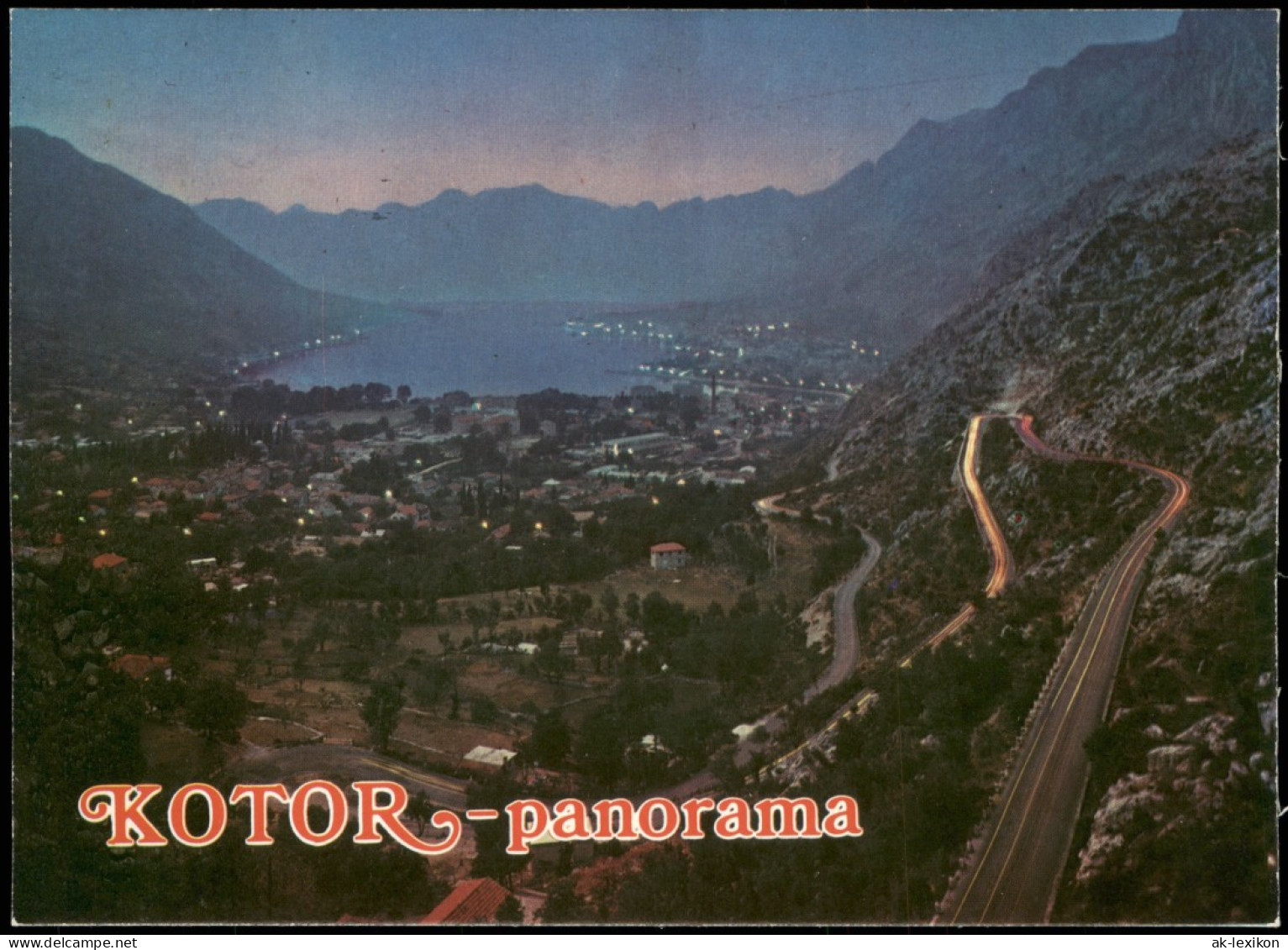 Postcard Kotor Cattaro (Котор) KOTOR PANORAMA U NOCI 1980 - Montenegro
