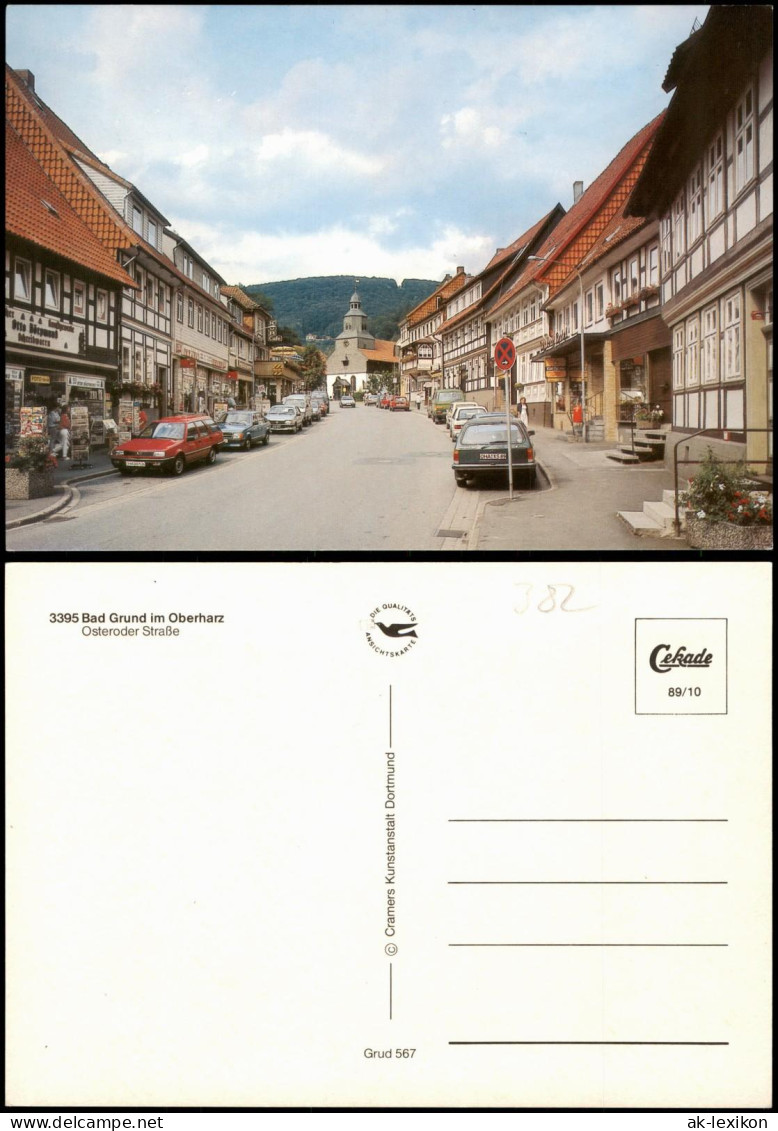 Ansichtskarte Bad Grund (Harz) Osteroder Straße, Autos 1989 - Bad Grund