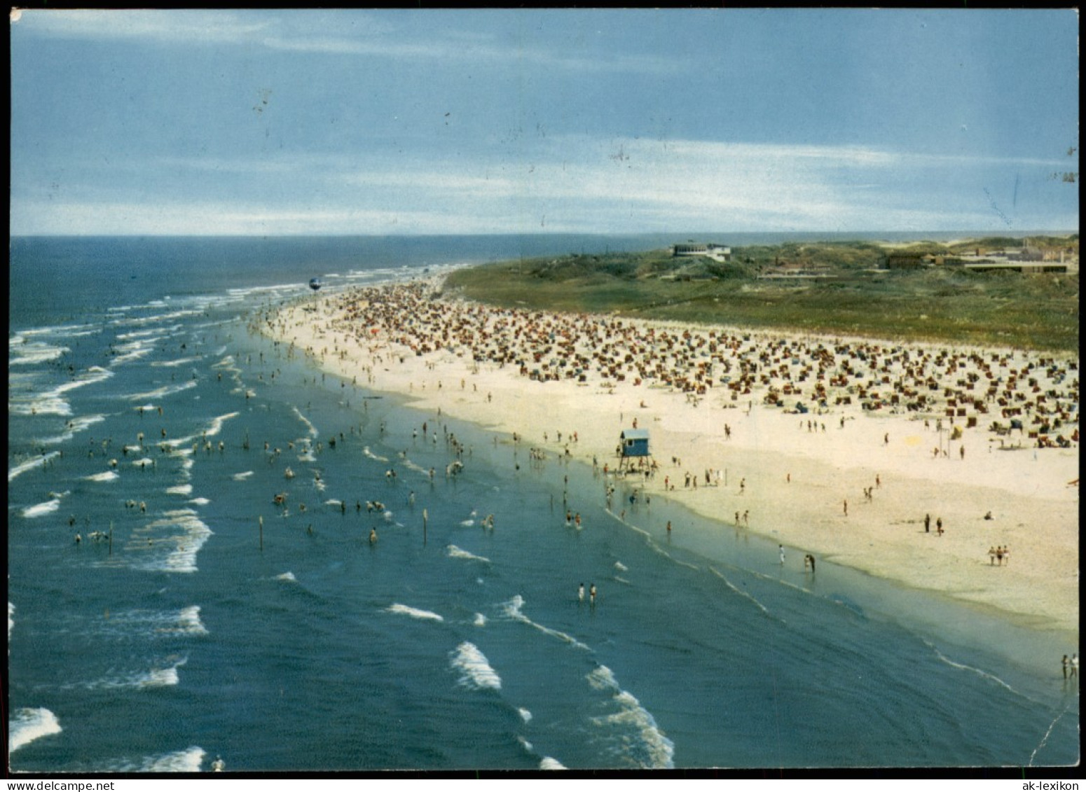 Ansichtskarte Langeoog Luftbild Strand Hotels 1976 - Langeoog