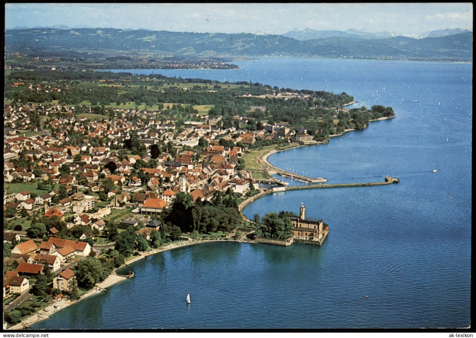 Ansichtskarte Langenargen Am Bodensee Luftbild Mit Hafen 1981 - Langenargen