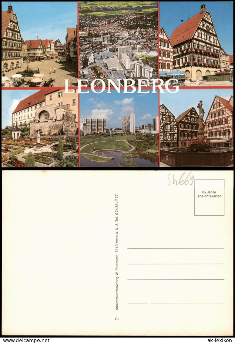 Ansichtskarte Leonberg Mehrbild: Luftbild, Fachwerkhäuser, Hochhäuser 1982 - Leonberg