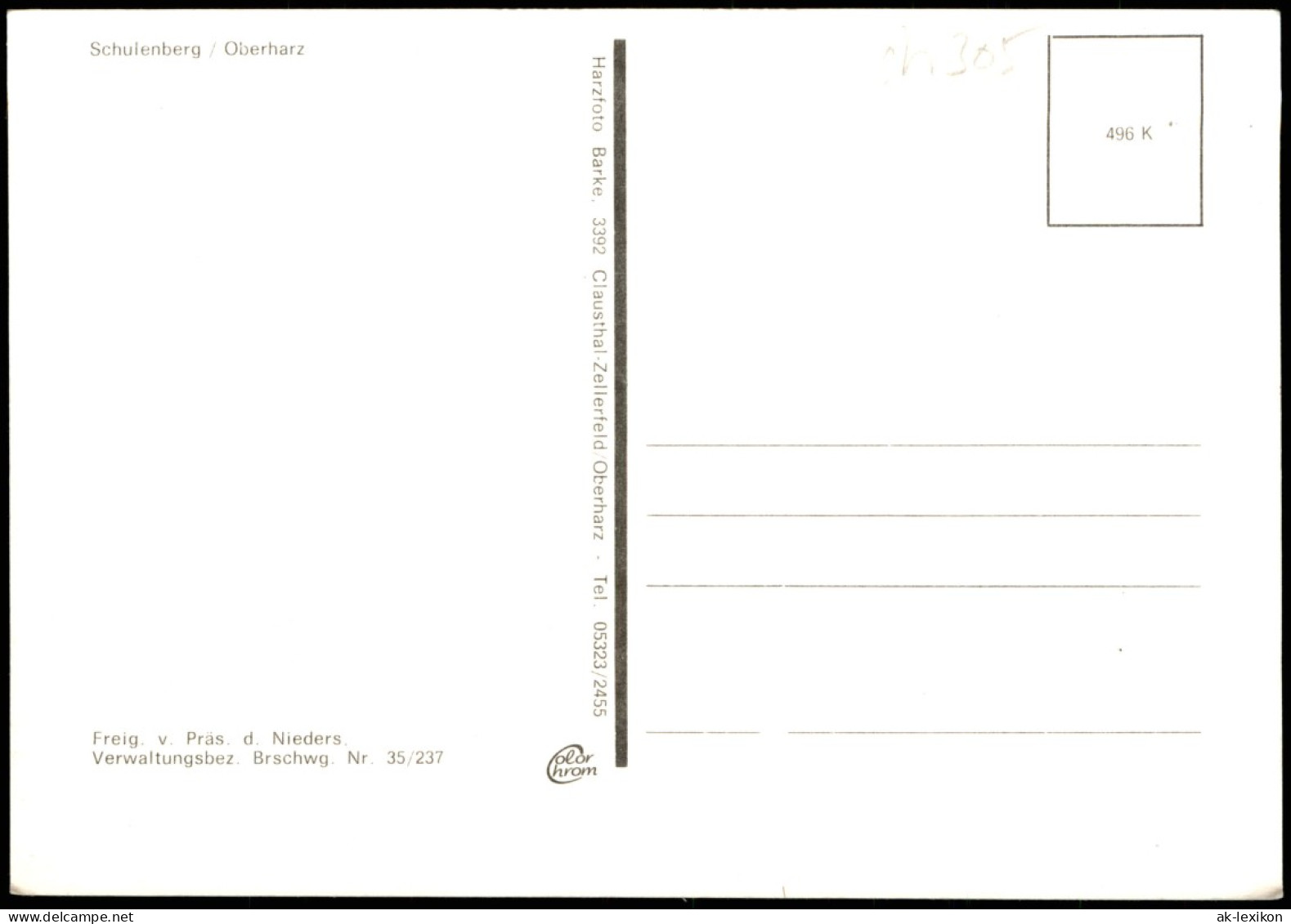 Ansichtskarte Altenau-Clausthal-Zellerfeld Luftbild Schulenberg 1981 - Altenau