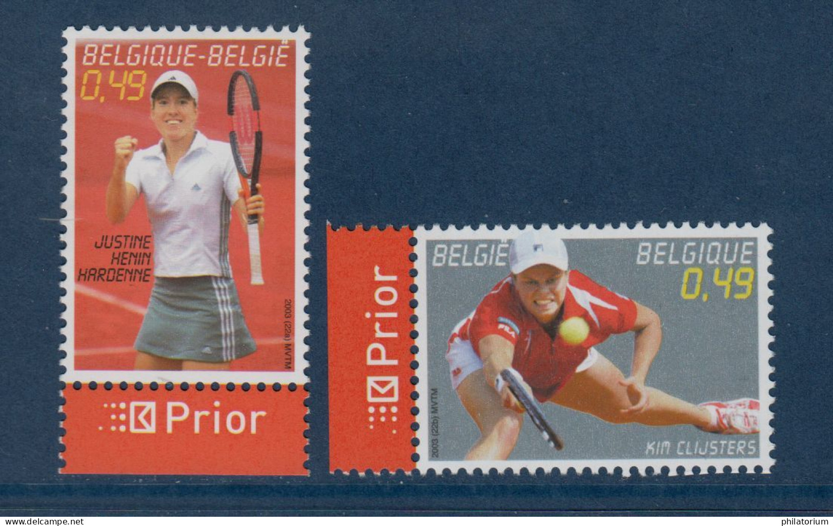 Belgique, België, **, Yv 3214, 3215, Mi 3274, 3275, **, Sport, Tennis, - Tenis