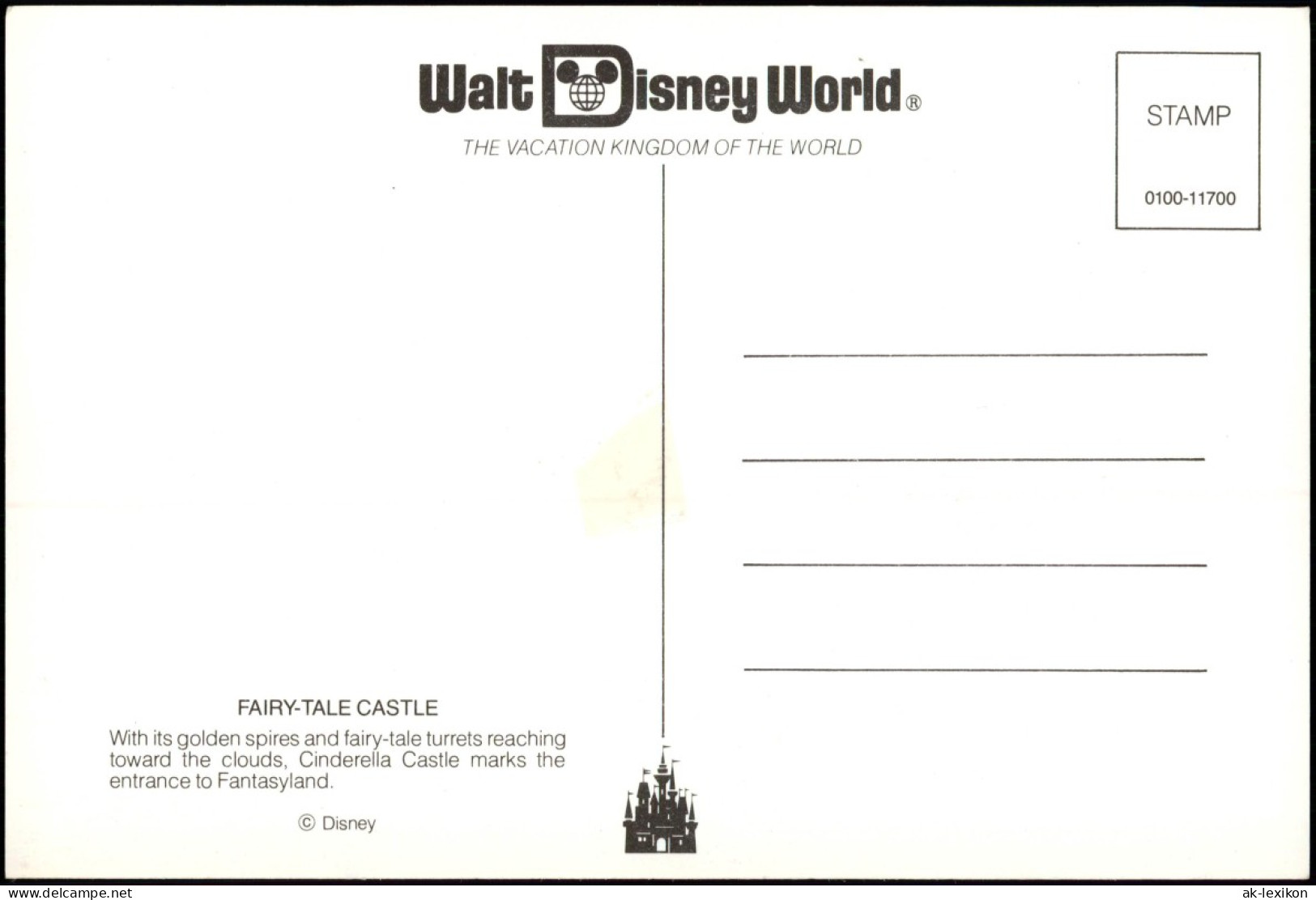 Postcard Orlando Walt Disney World FAIRY-TALE CASTLE 1983 - Otros & Sin Clasificación