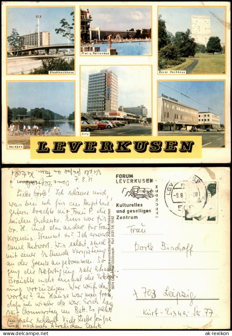 Ansichtskarte Leverkusen Hallenbad, Bayer Kaufhaus, Stadthochhaus 1971 - Leverkusen