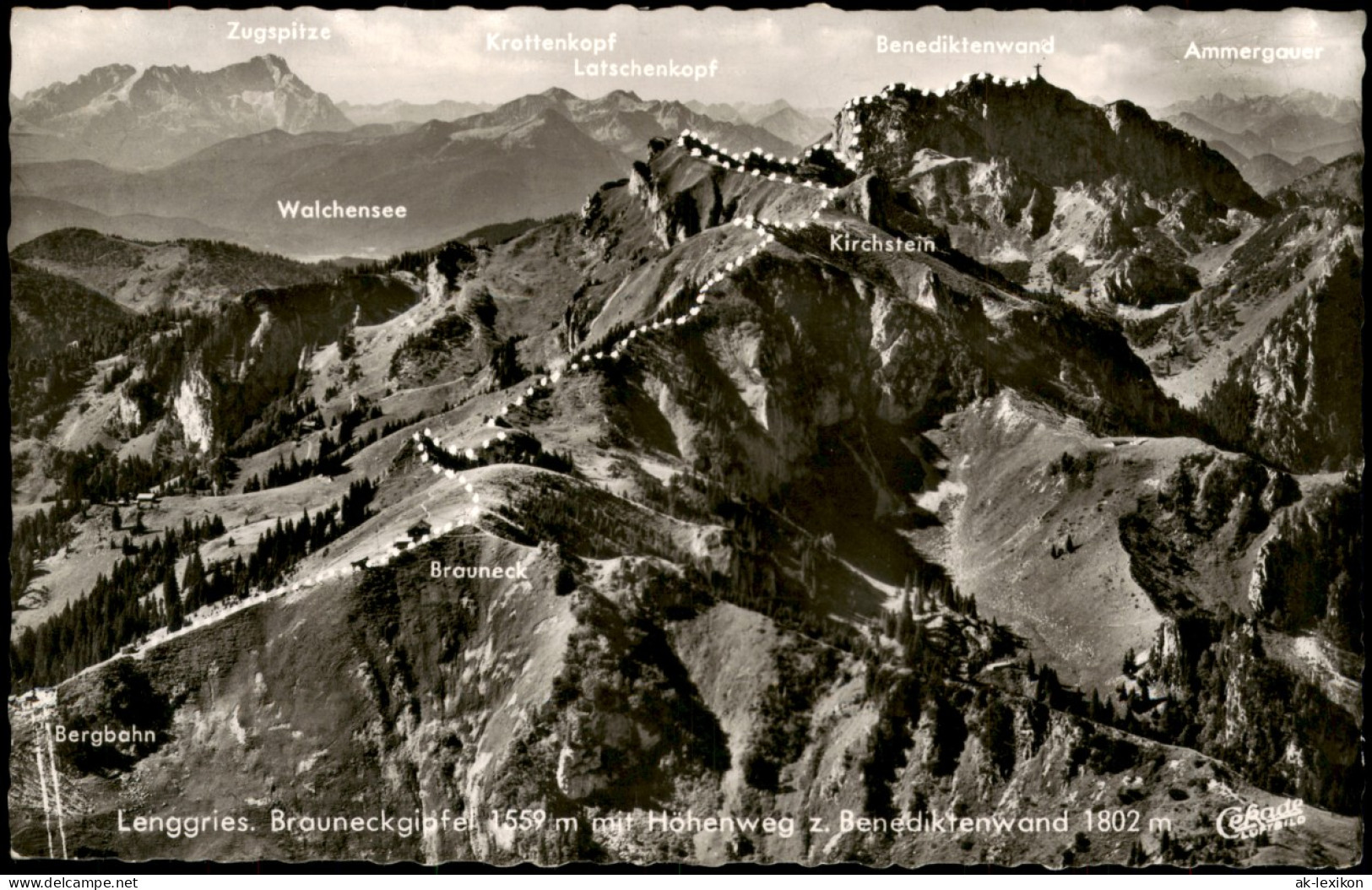 Lenggries Umland-Ansicht Mit Zugspitze Krottenkopf Walchensee 1963 - Lenggries