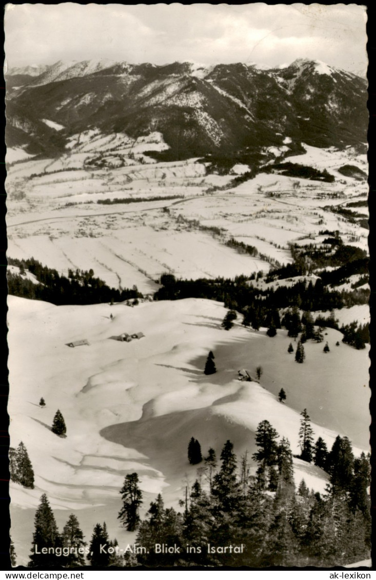 Ansichtskarte Lenggries Kot-Alm Panorama Ansicht Mit Blick Ins Isartal 1961 - Lenggries