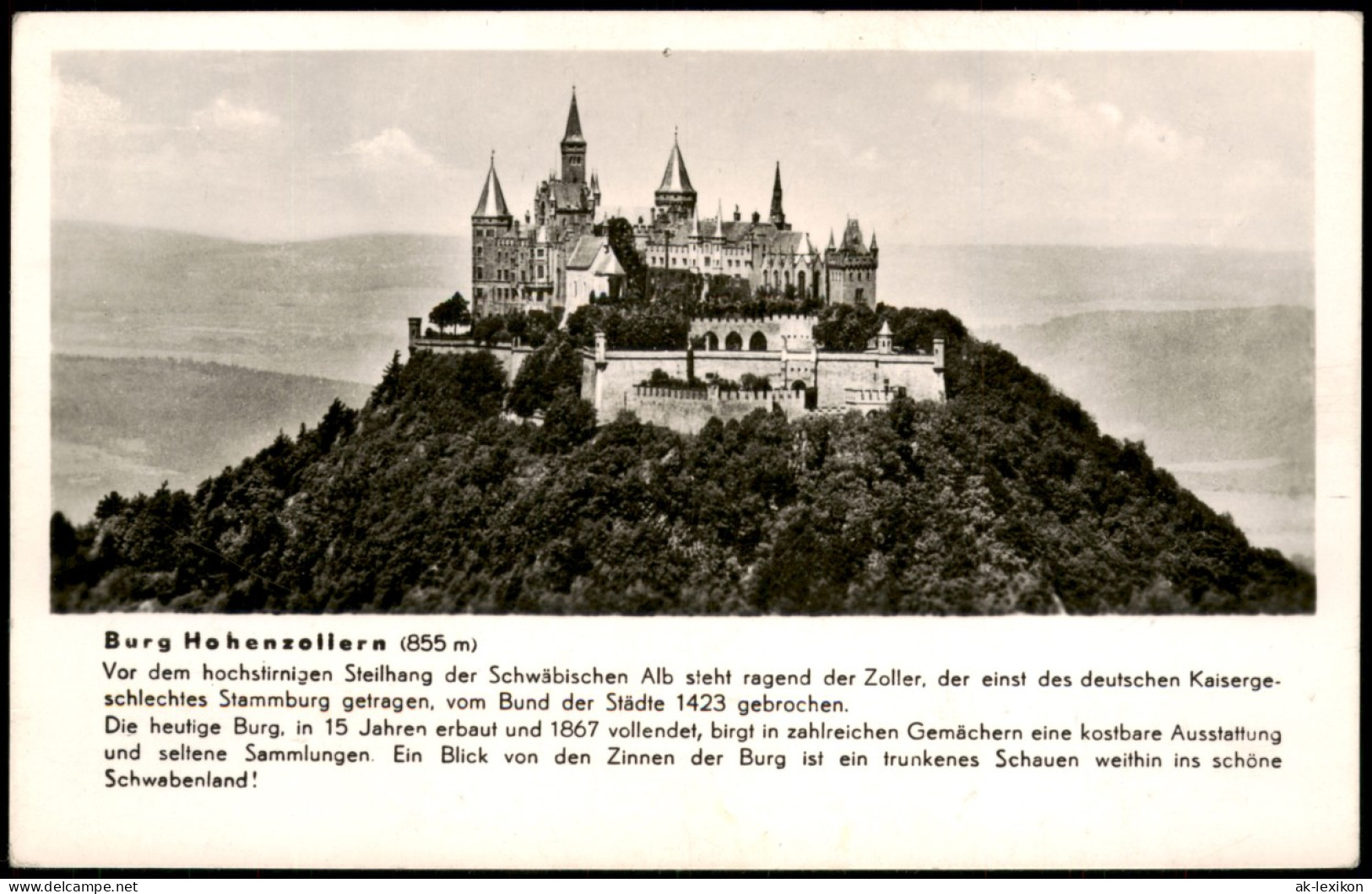 Ansichtskarte Hechingen Burg Hohenzollern Gesamtansicht, Castle Building 1955 - Hechingen
