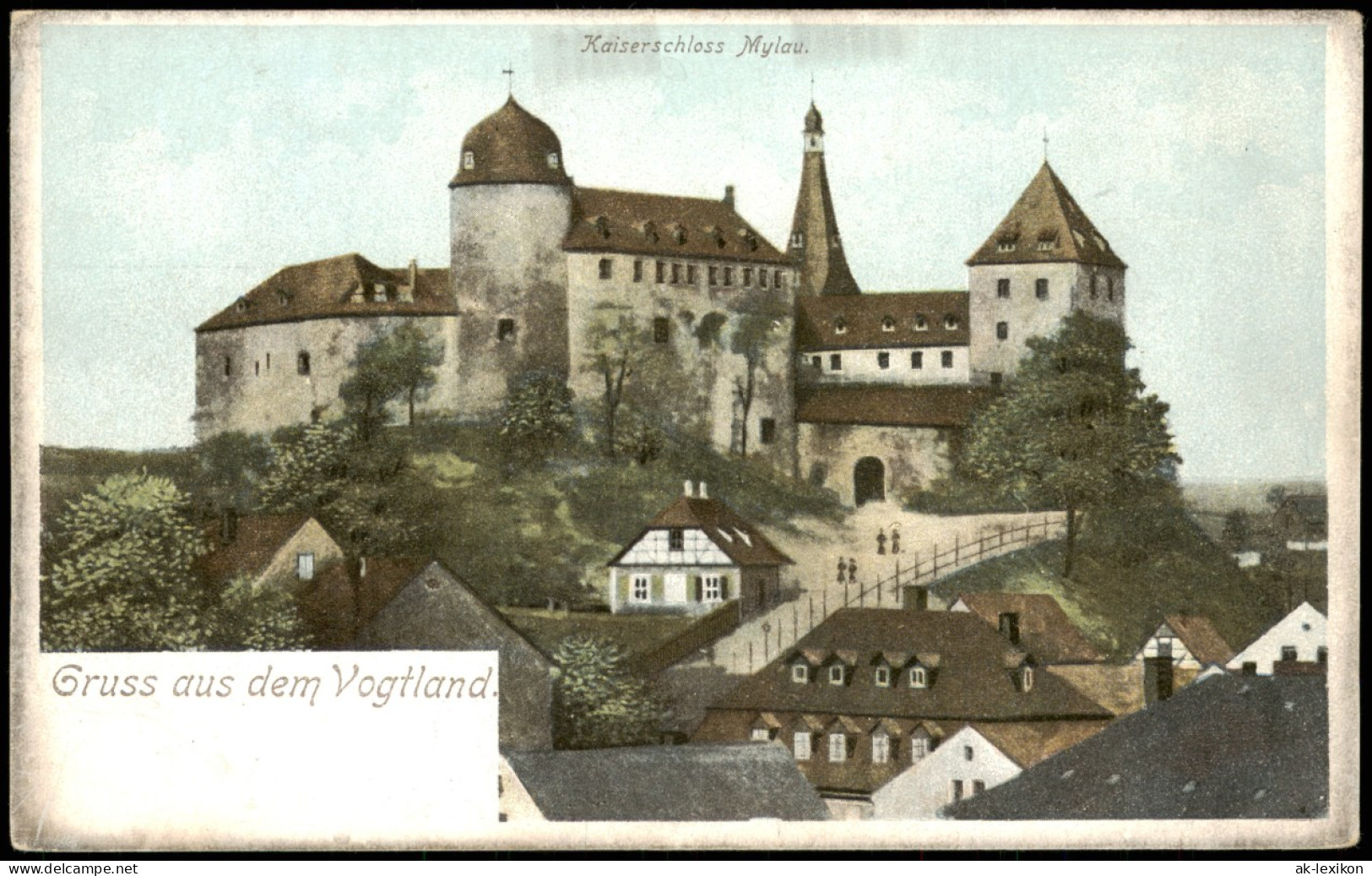 Ansichtskarte Mylau-Reichenbach (Vogtland) Burg Mylau - Museum 1912 - Mylau