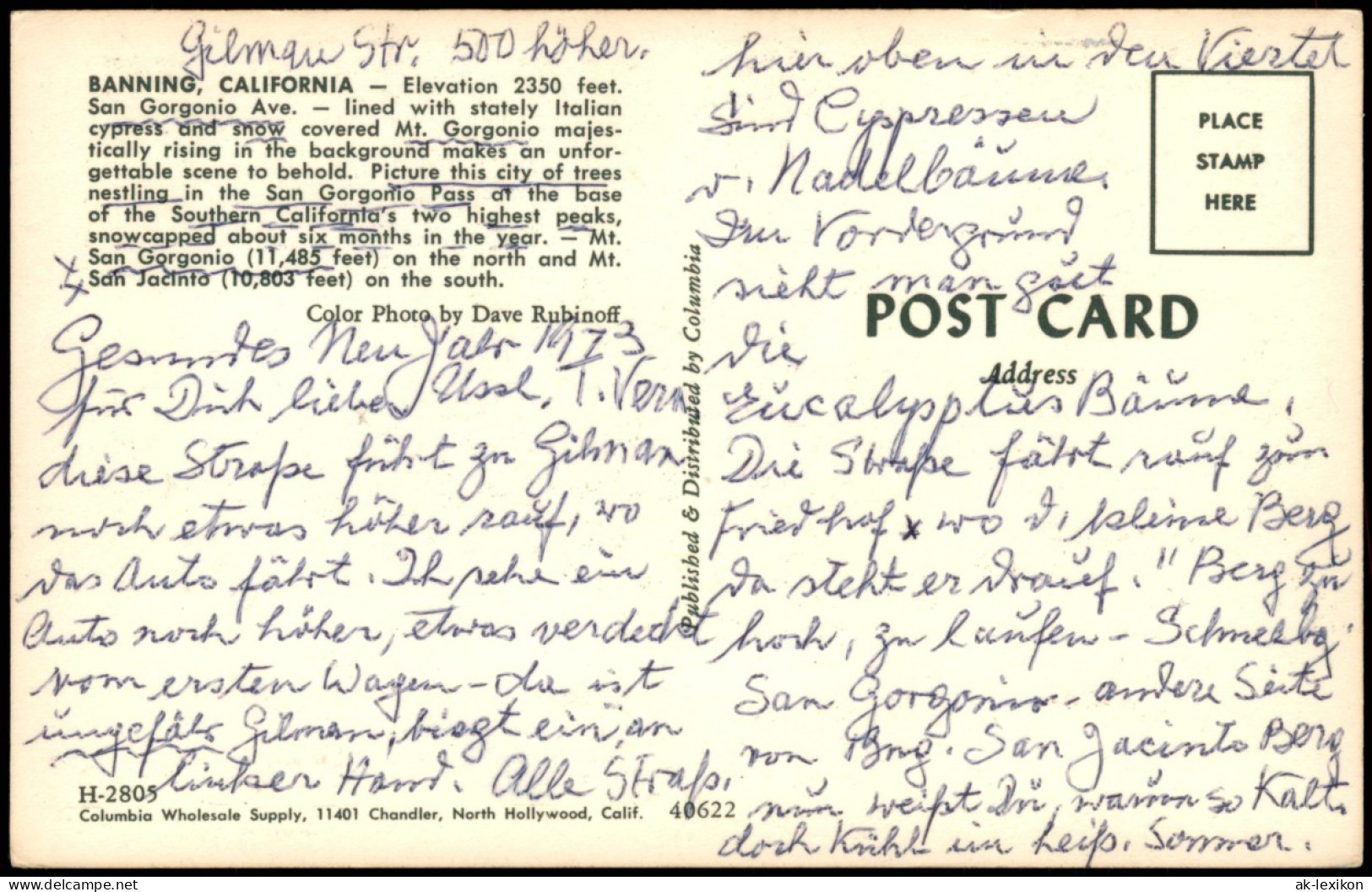 Postcard Banning California San Gorgonio Road 1973 - Otros & Sin Clasificación