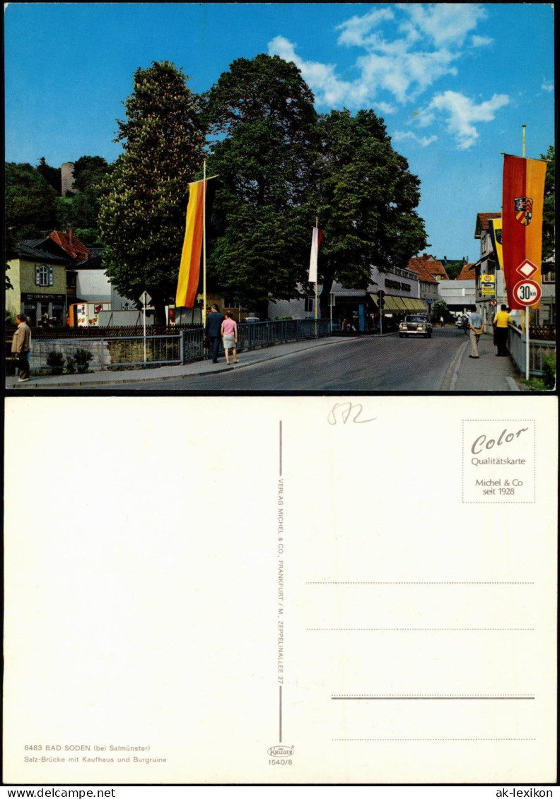 Bad Sooden-Bad Sooden-Allendorf Salz-Brücke Kaufhaus  Burgruine - Fahnen 1977 - Bad Sooden-Allendorf