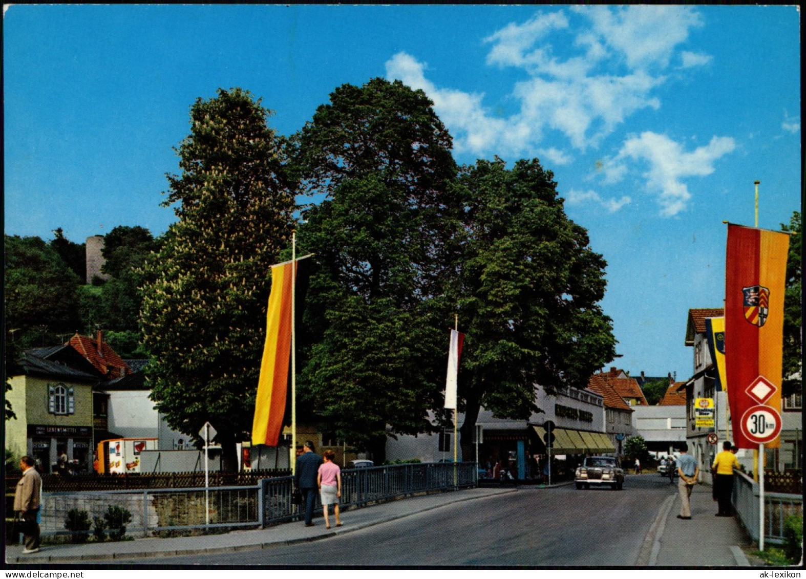 Bad Sooden-Bad Sooden-Allendorf Salz-Brücke Kaufhaus  Burgruine - Fahnen 1977 - Bad Sooden-Allendorf