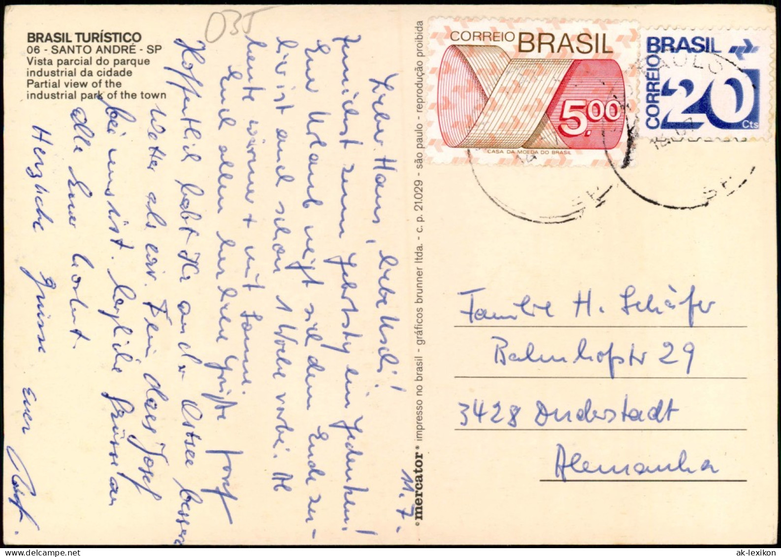 Postcard Allgemein Brasil 06- SANTO ANDRÉ - Industrieanlagen Brasil 1971 - Otros & Sin Clasificación