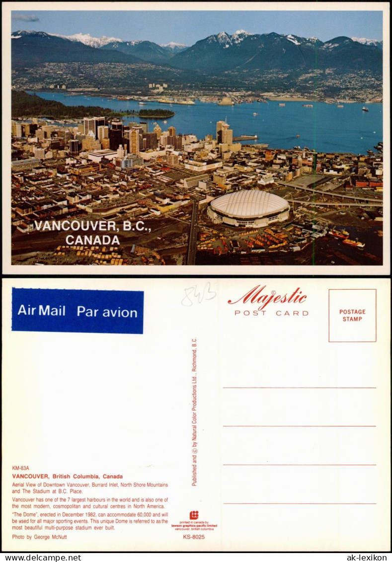 Postcard Vancouver Luftaufnahme Luftbild Areal View 1978 - Vancouver