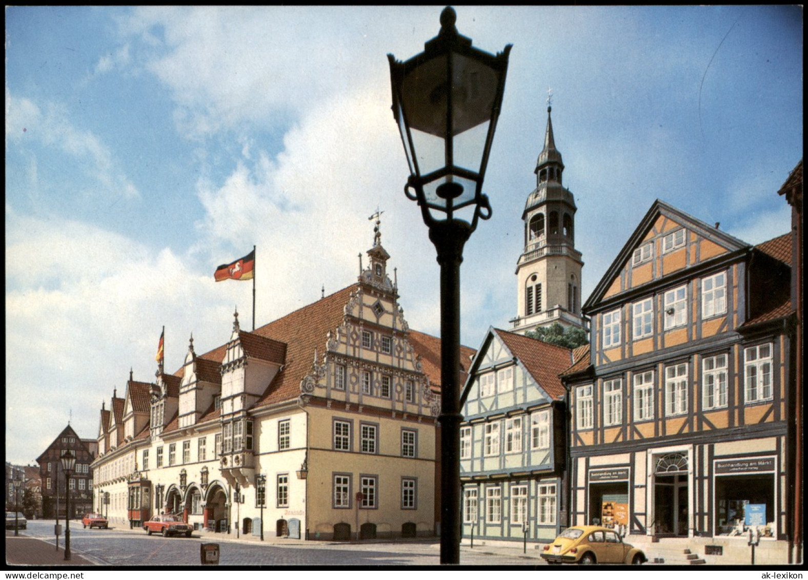 Ansichtskarte Celle Rathaus Strassen Ansicht Autos U.a. VW Käfer 1990 - Celle