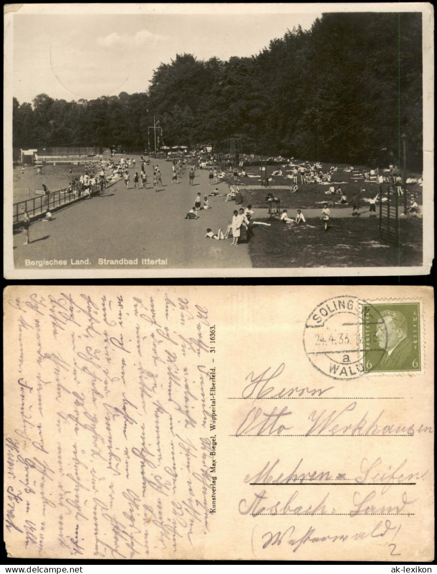 Ansichtskarte Solingen Strandbad Ittertal - Fotokarte 1933 - Solingen