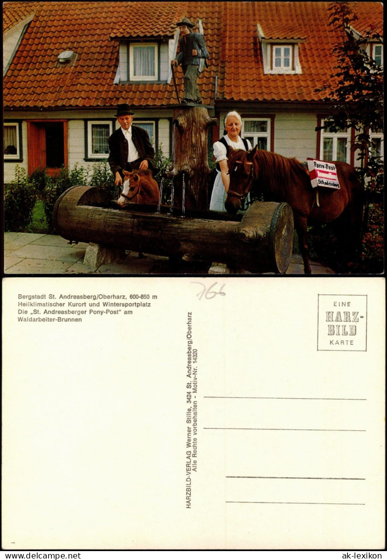Sankt Andreasberg-Braunlage Pony-Post Am Waldarbeiter-Brunnen 1979 - St. Andreasberg