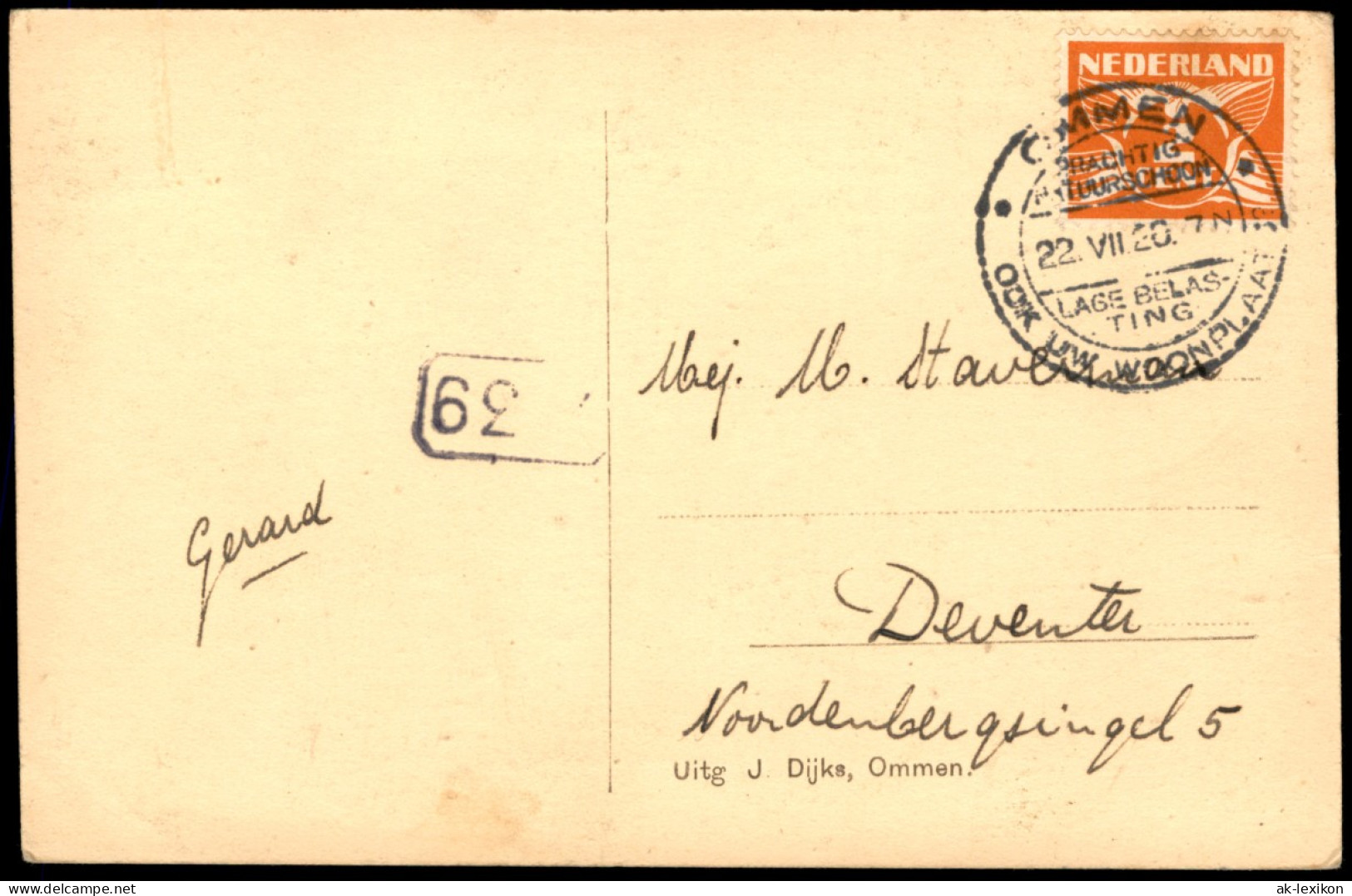 Postkaart Ommen Het Morgenbad 1920 - Ommen