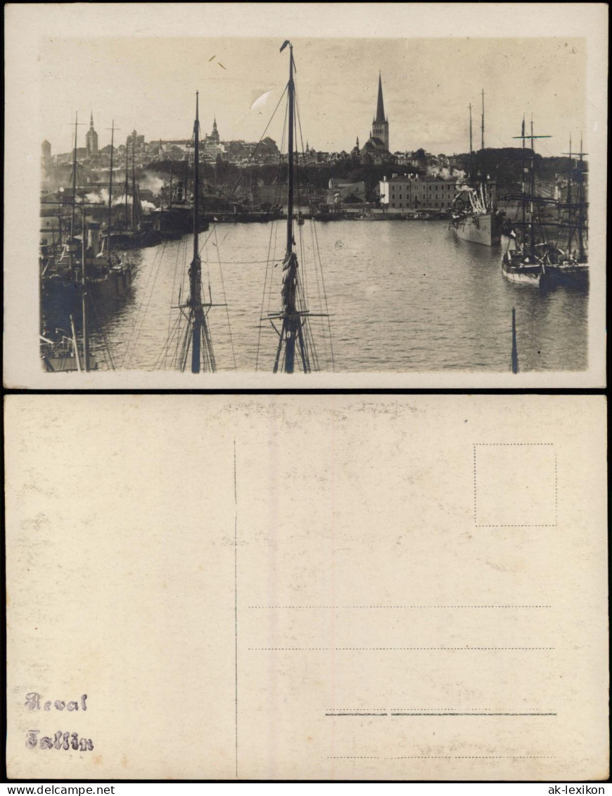 Reval Tallinn (Ревель) Hafen, Echtfoto-Ansicht, Stadt-Panorama 1920 - Estonia