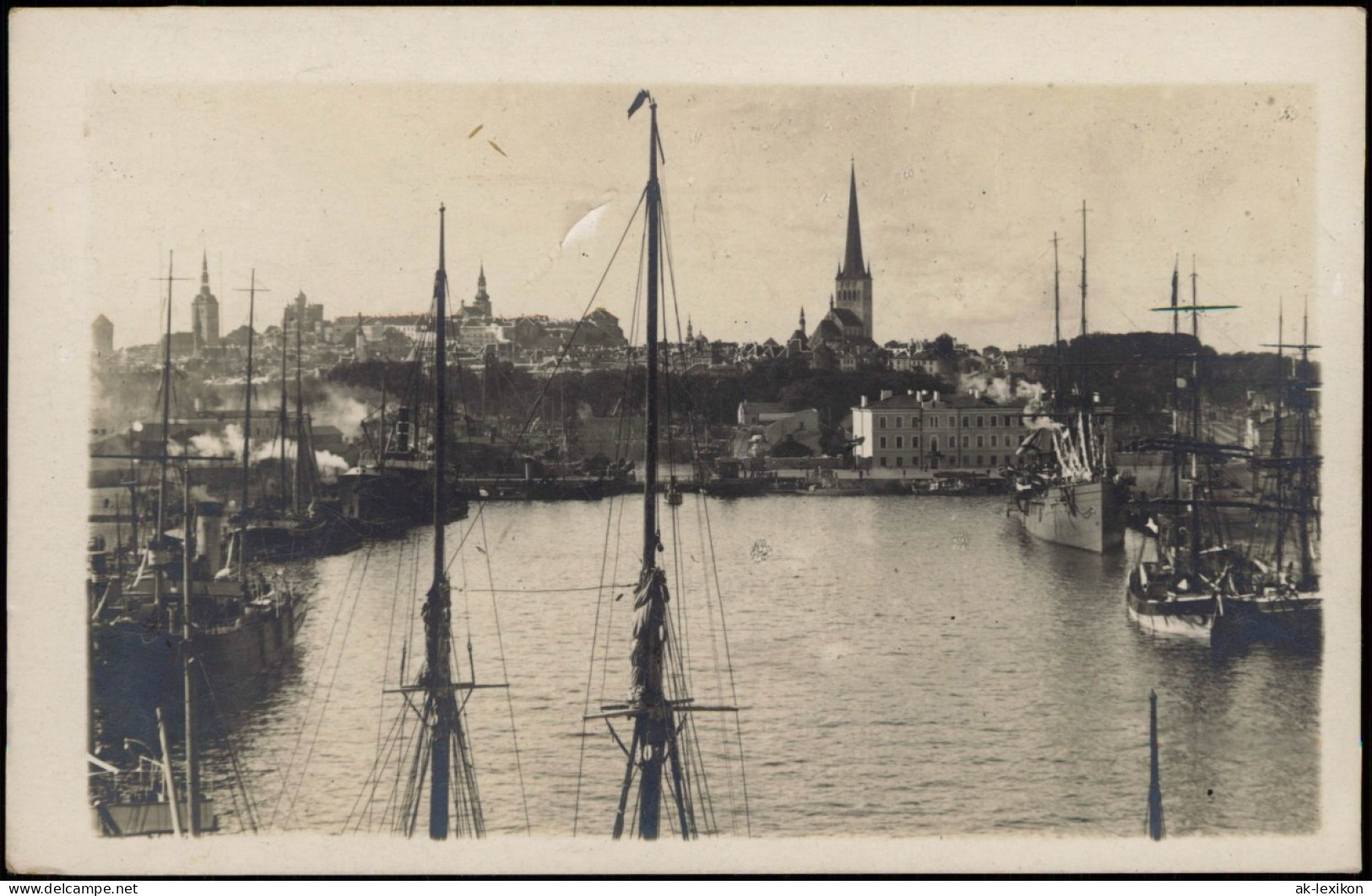 Reval Tallinn (Ревель) Hafen, Echtfoto-Ansicht, Stadt-Panorama 1920 - Estland